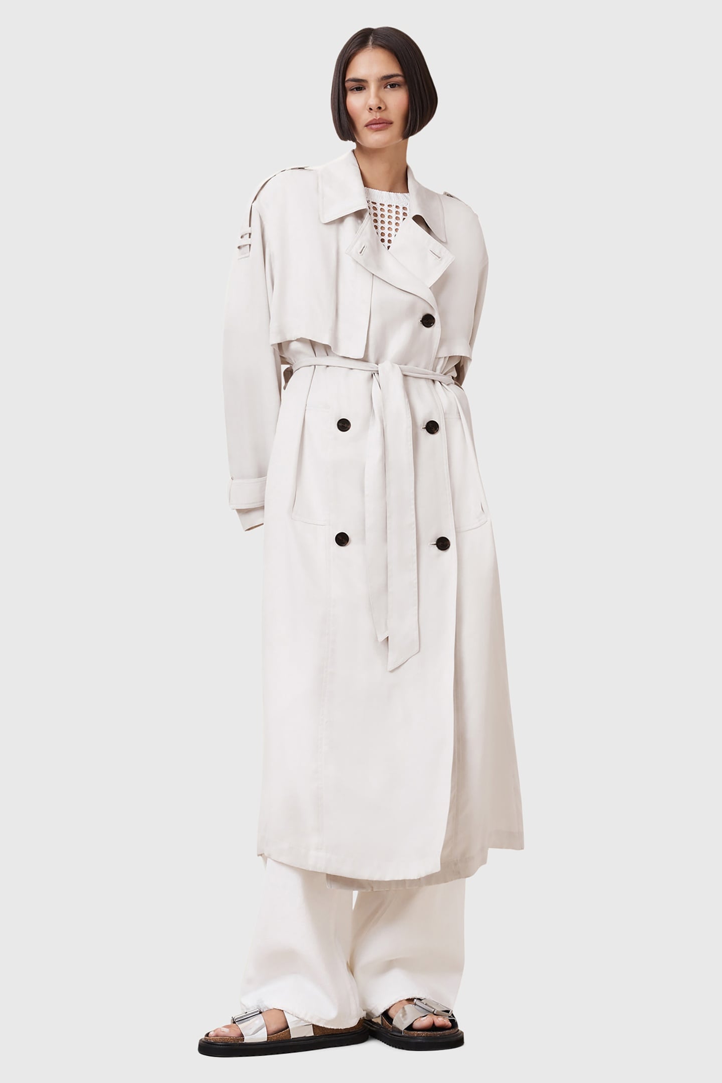 LINNIE TRENCH STONE WHITE 1