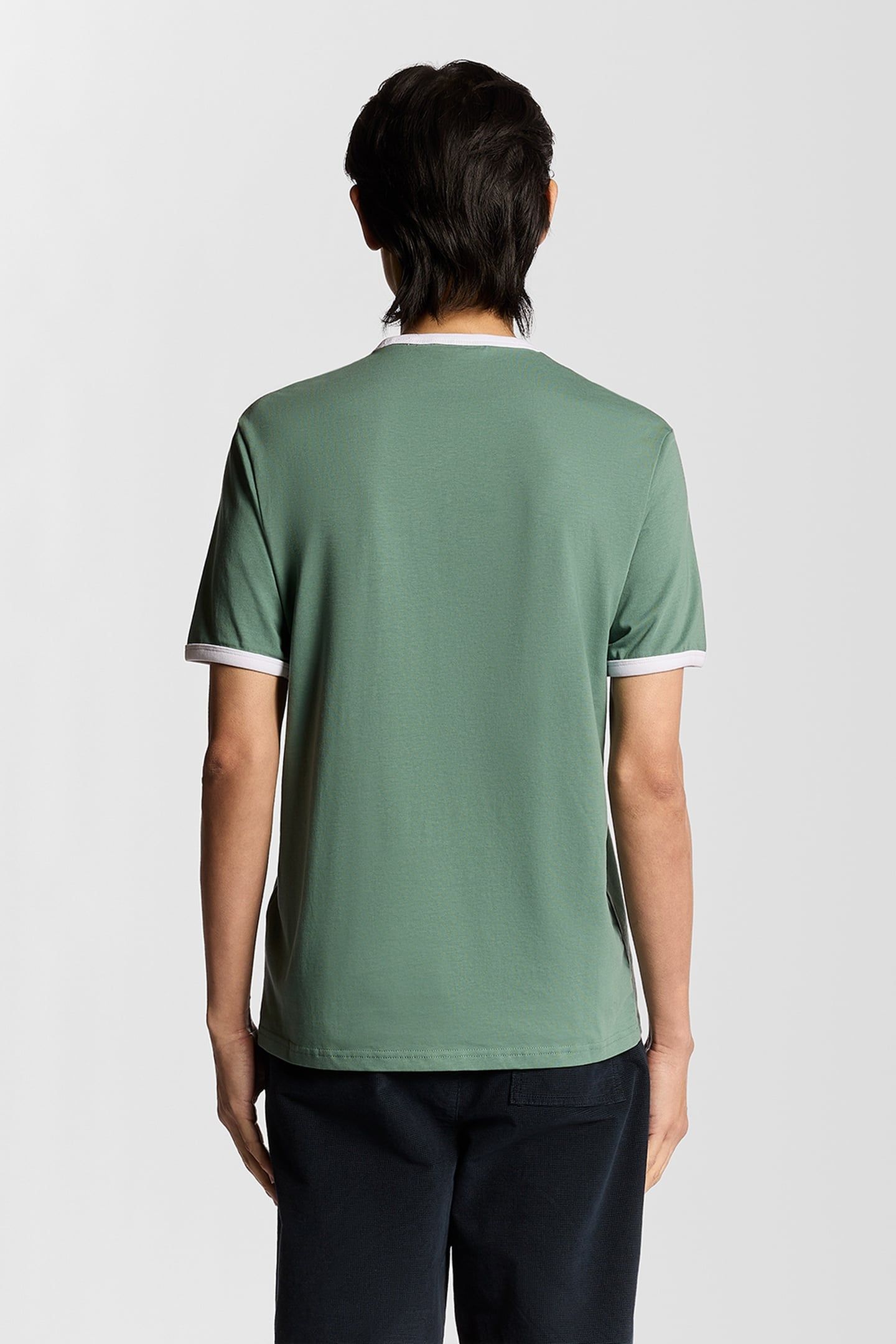 RINGER T-SHIRT AGAVE GREEN/WHITE 3