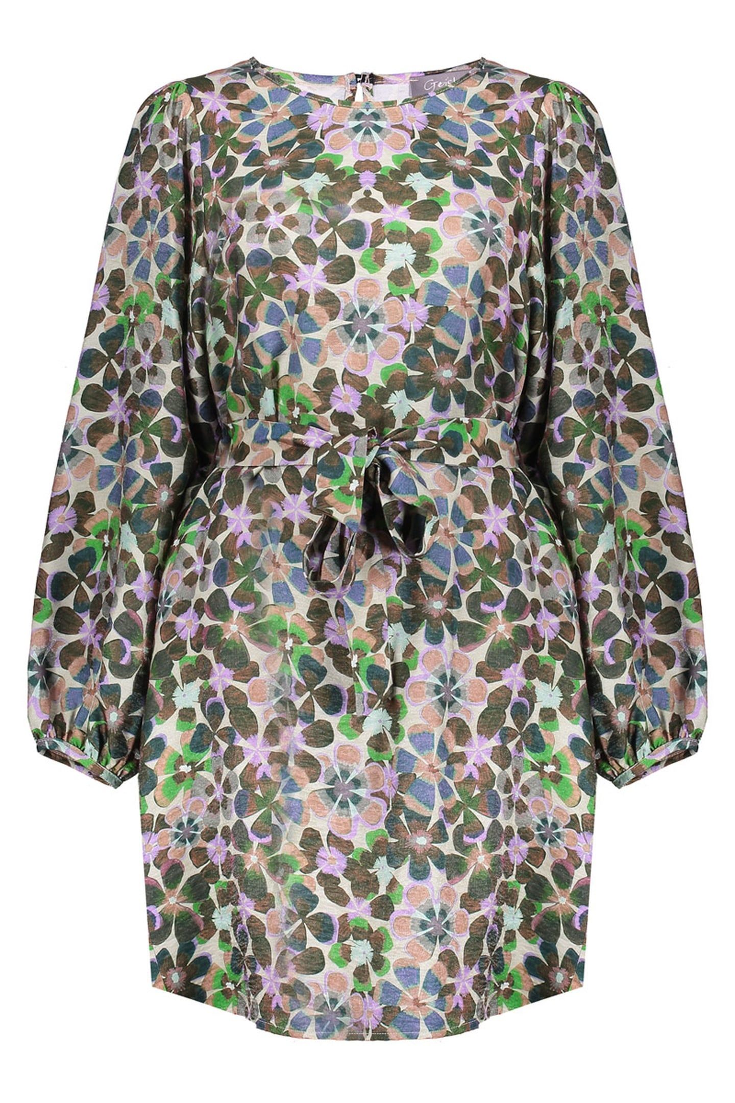 DRESS FLOWERS GREEN/LILA 1