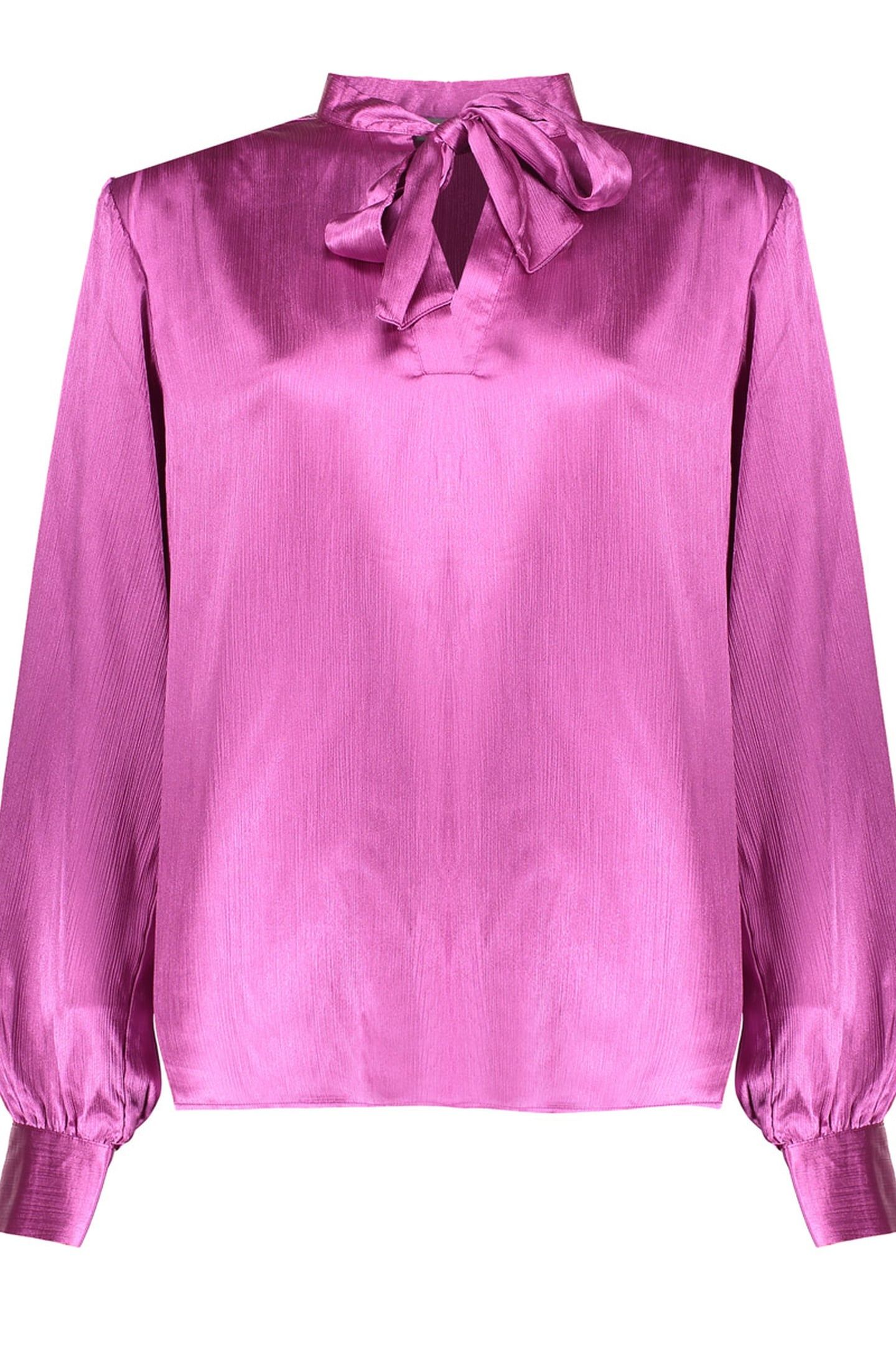 BLOUSE SATIN WITH BOW PURPLE 1