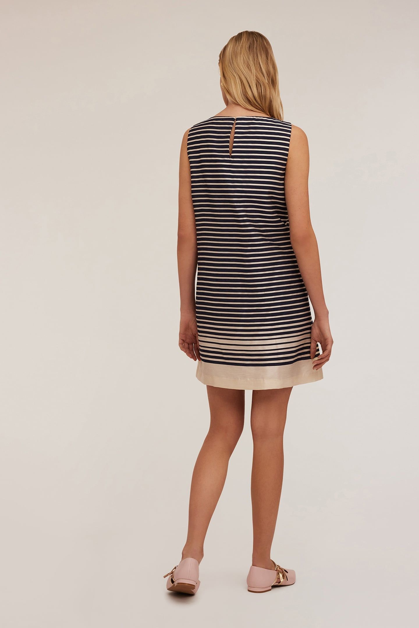 STRIPED SHEATH DRESS BLUE 2