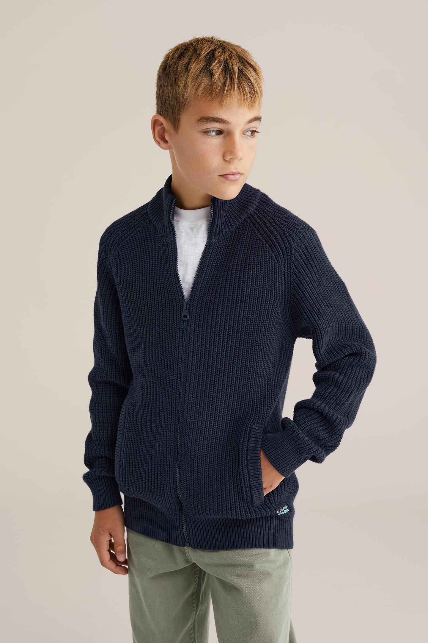 KNITTED CARDIGAN NAVY BLUE 1