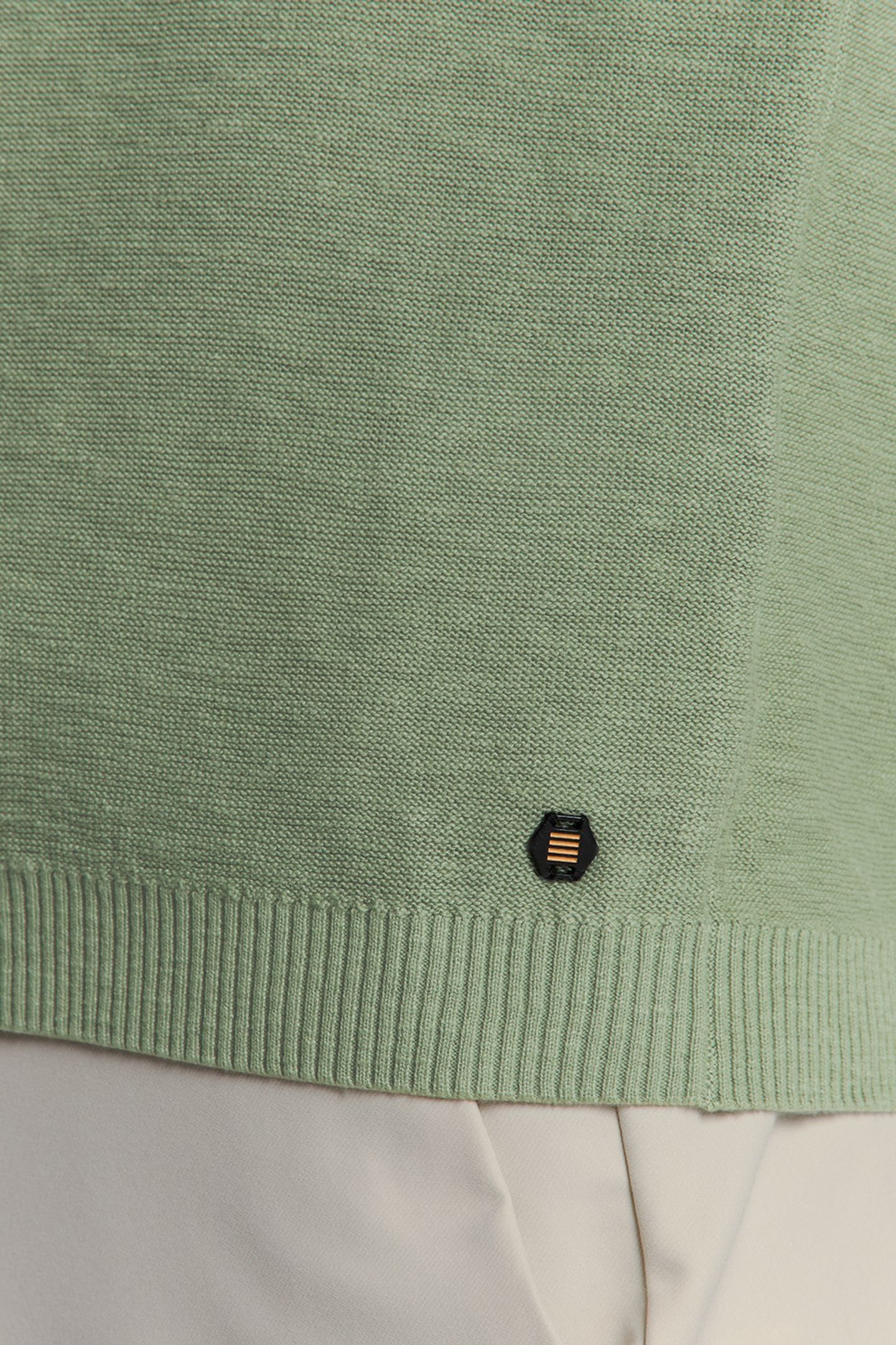 PULLOVER SHORT SLEEVE CREWNECK SOLID SLUB KNIT GREEN 7