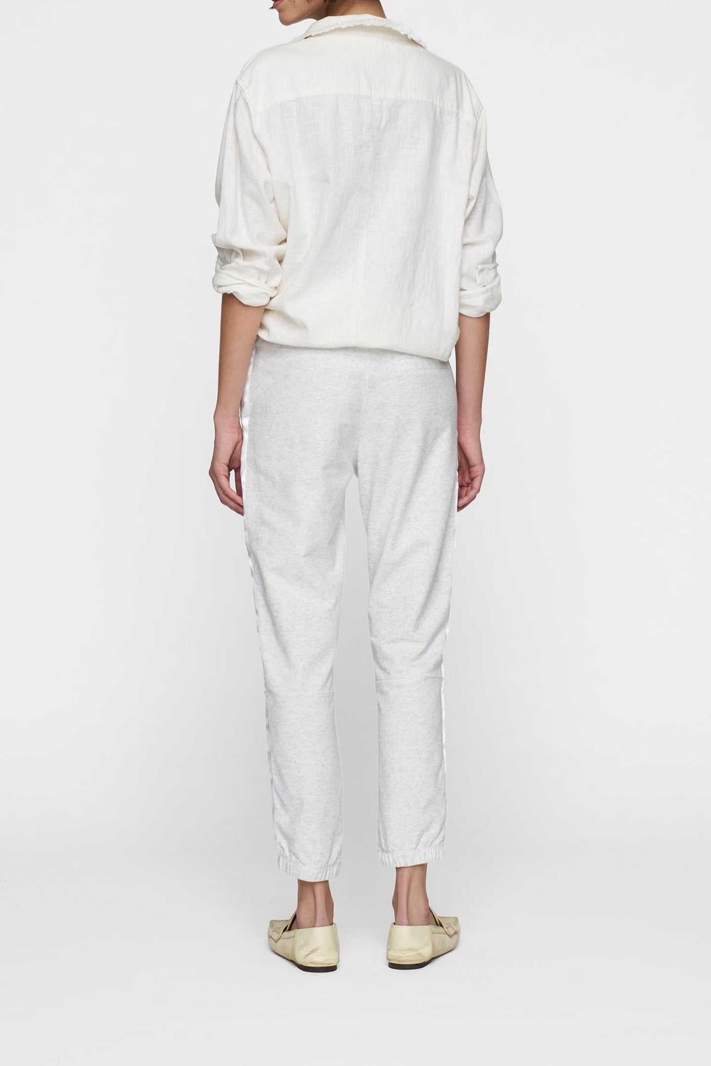 BELTED CROPPED JOGGER WHITE MELEE 5