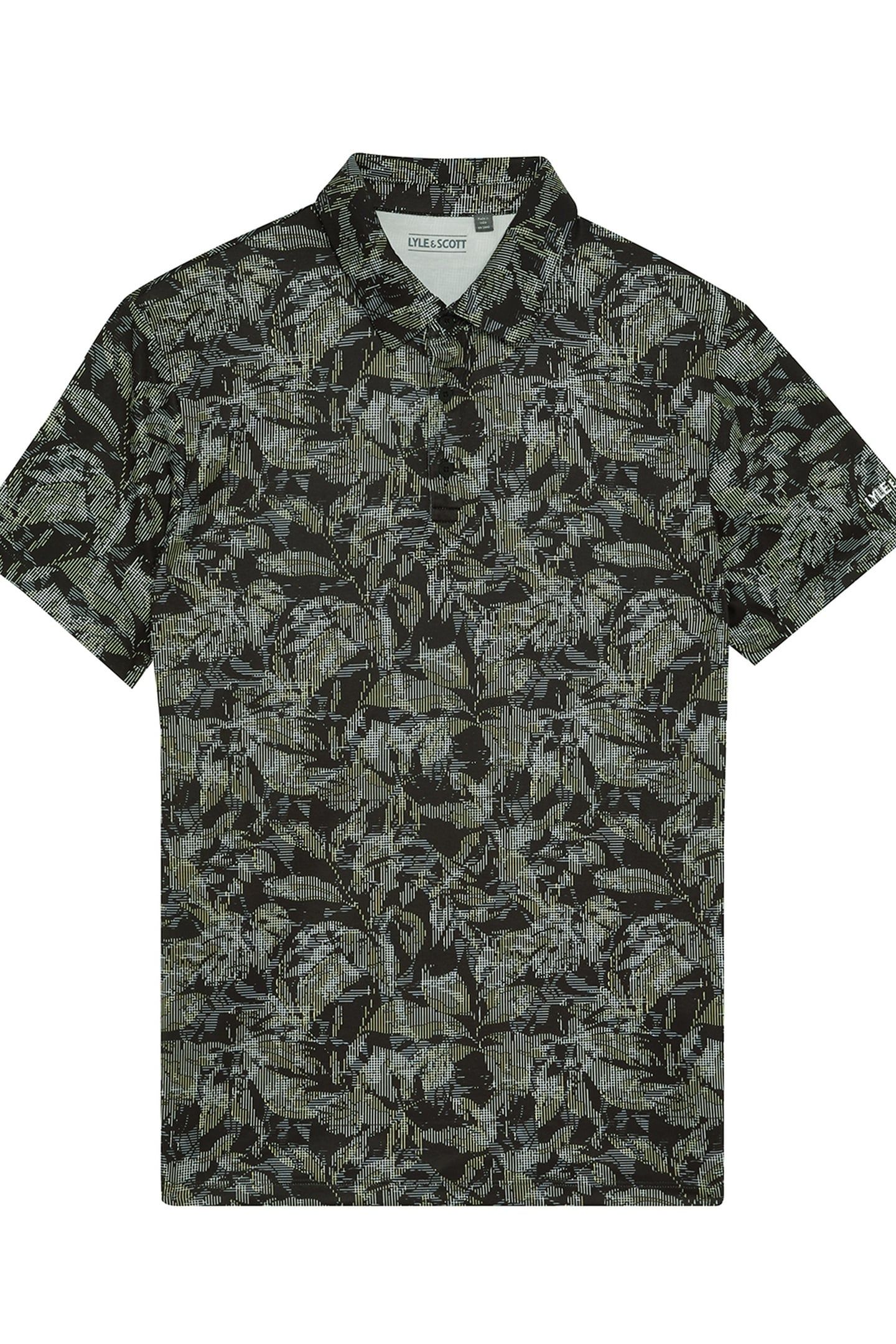 GOLF DIGITAL FLORAL POLO SHIRT JET BLACK 4