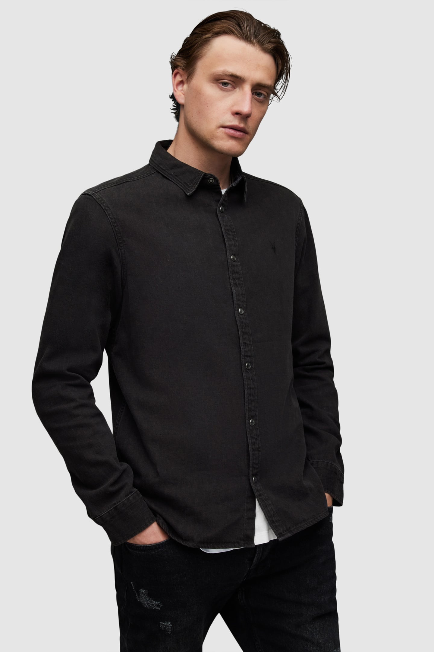 GLEASON LS SHIRT WASHED BLACK 2