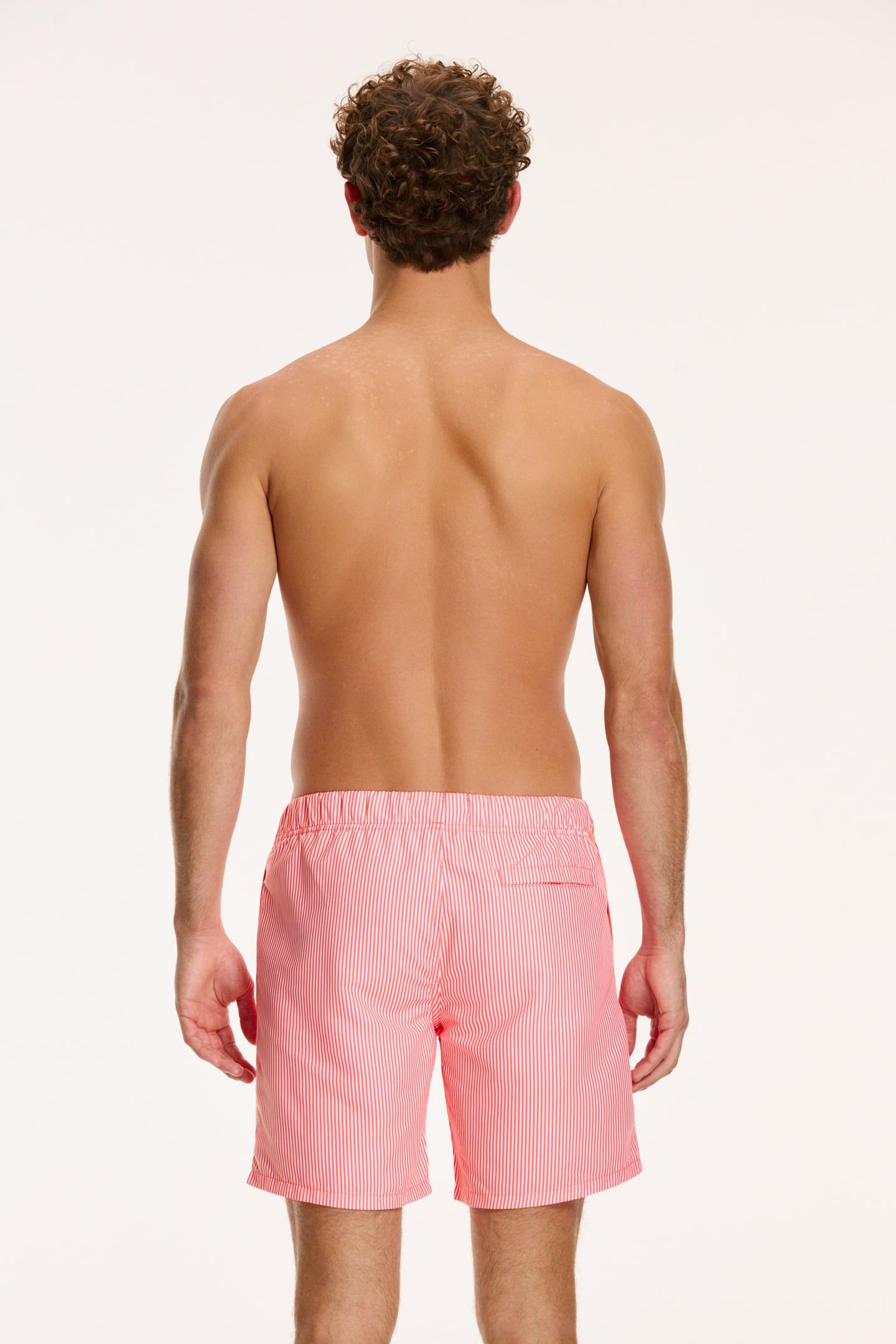 SWIM SHORTS SKINNY STRIPE NEON ORANGE 3