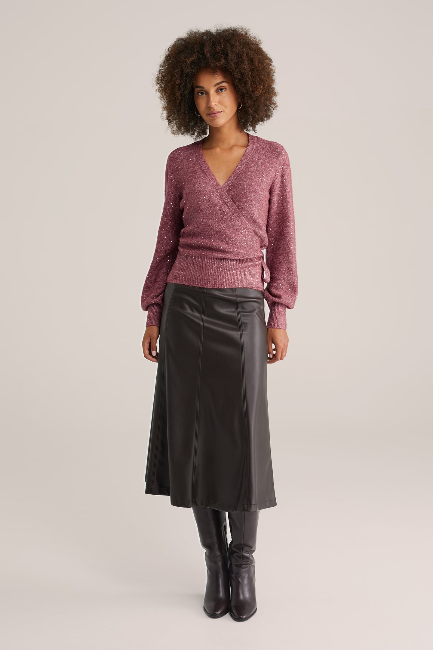 WRAP CARDIGAN OLD ROSE 3