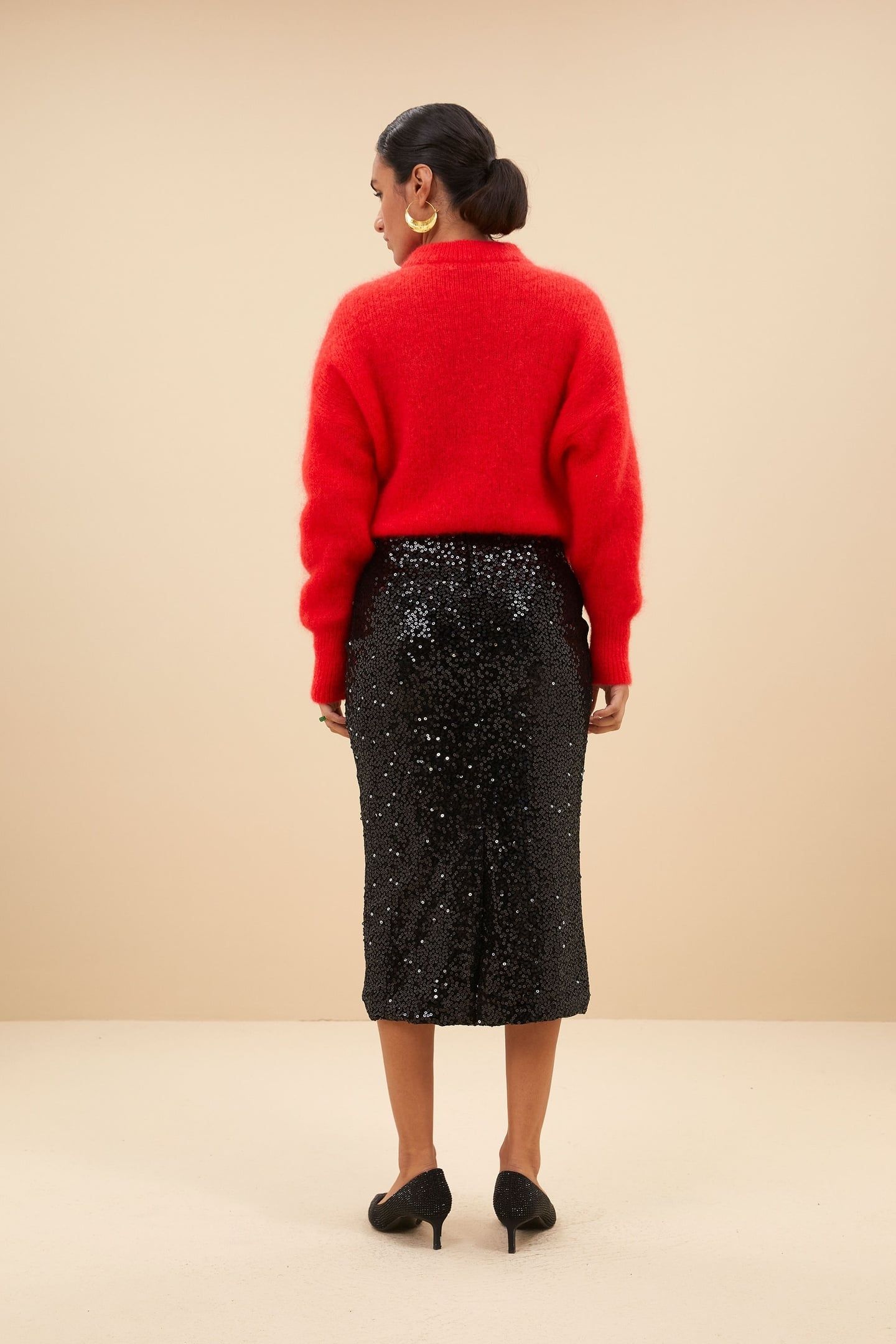 LUCA SEQUIN SKIRT BLACK 2