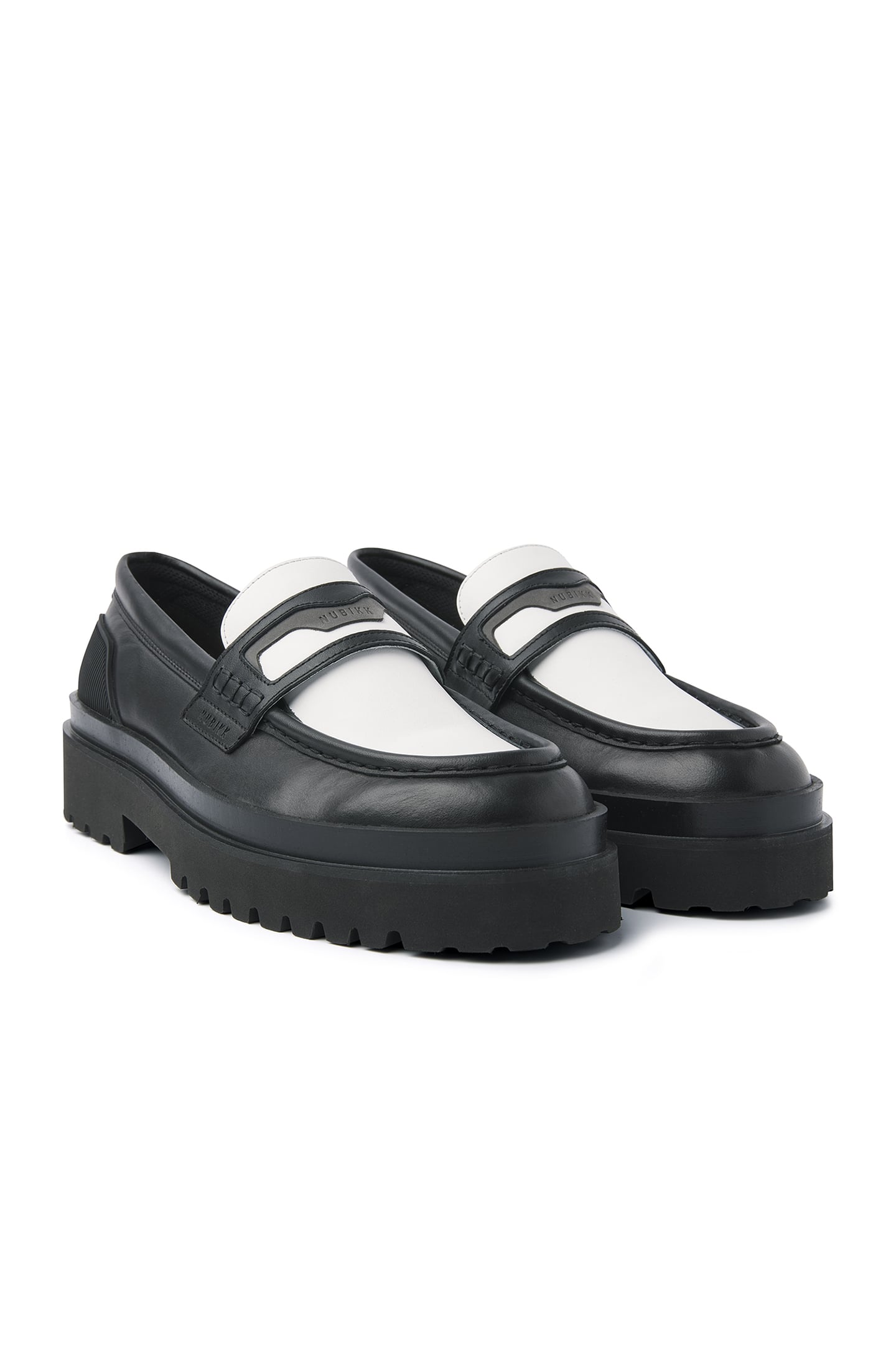 ETHAN GATSBY BLACK LEATHER-WHITE 2