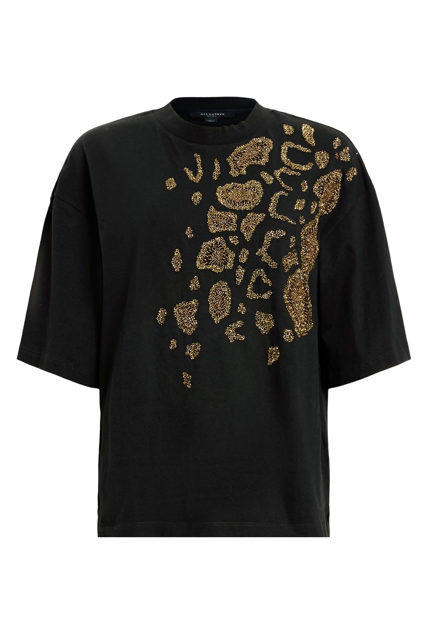 FLOW EMB AMELIE TEE BLACK 5