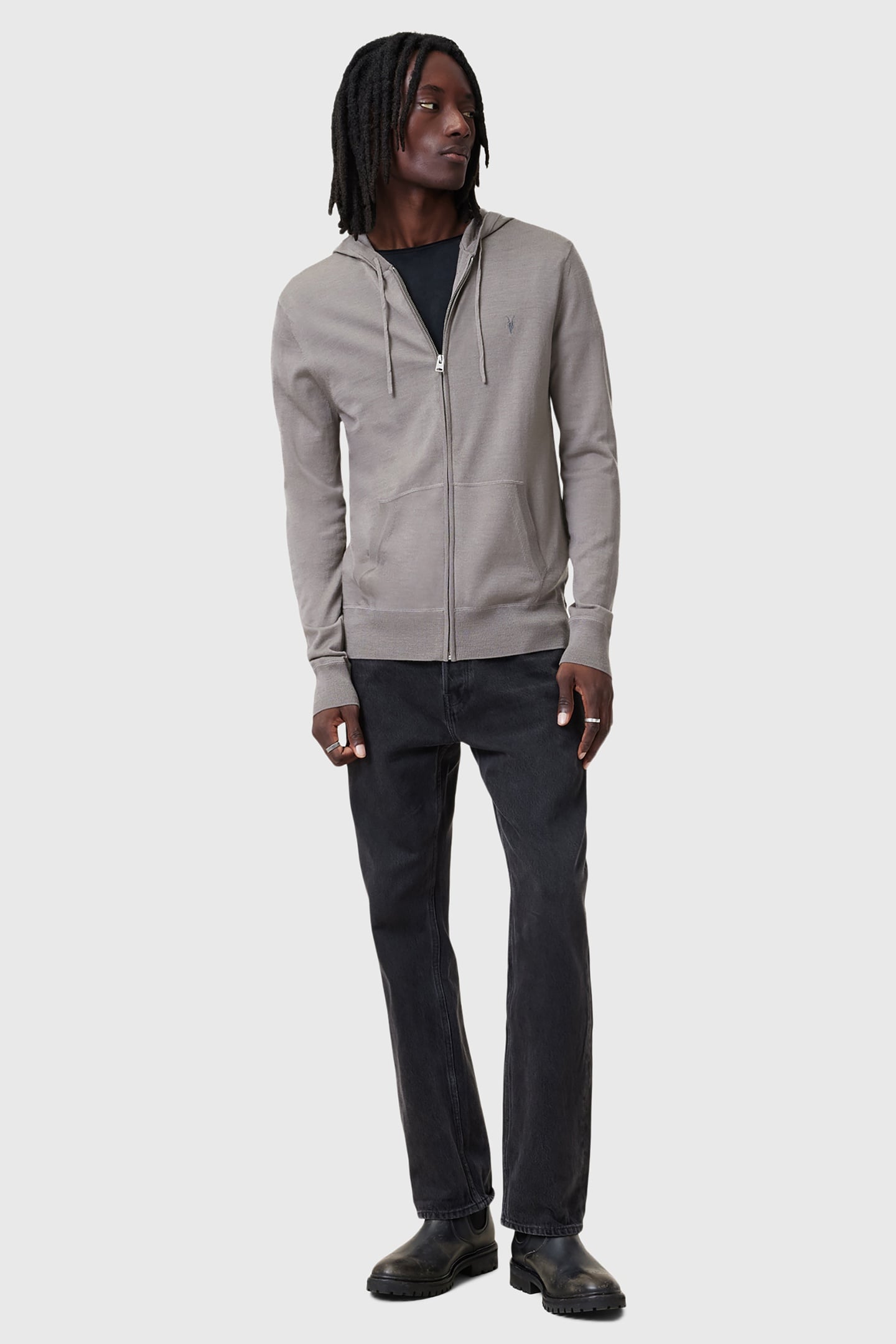 MODE MERINO ZIP HOOD CHESTNUT BROWN 5