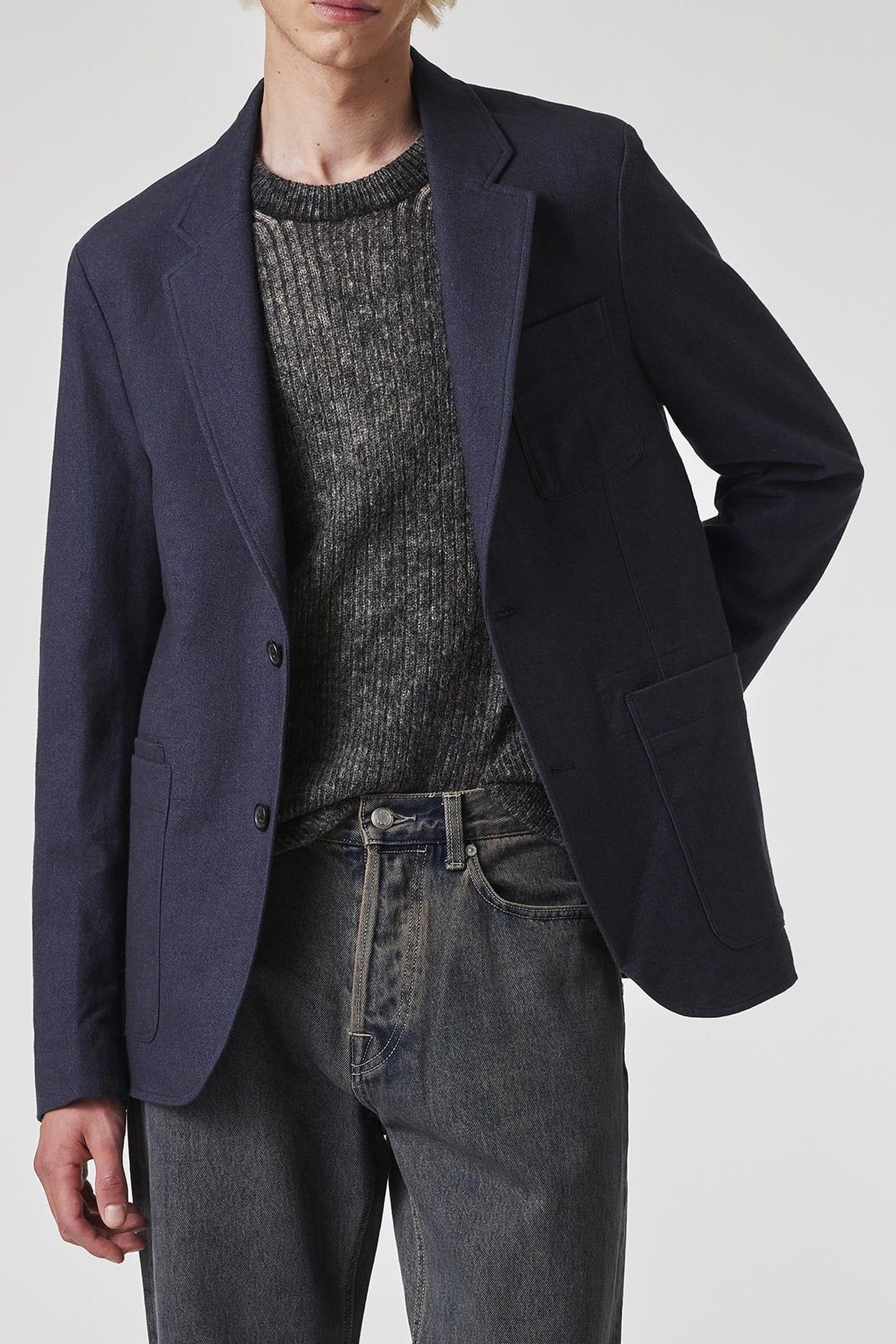 CASUAL FIT 2 BTN JACKET VERY DARK NAVY 1