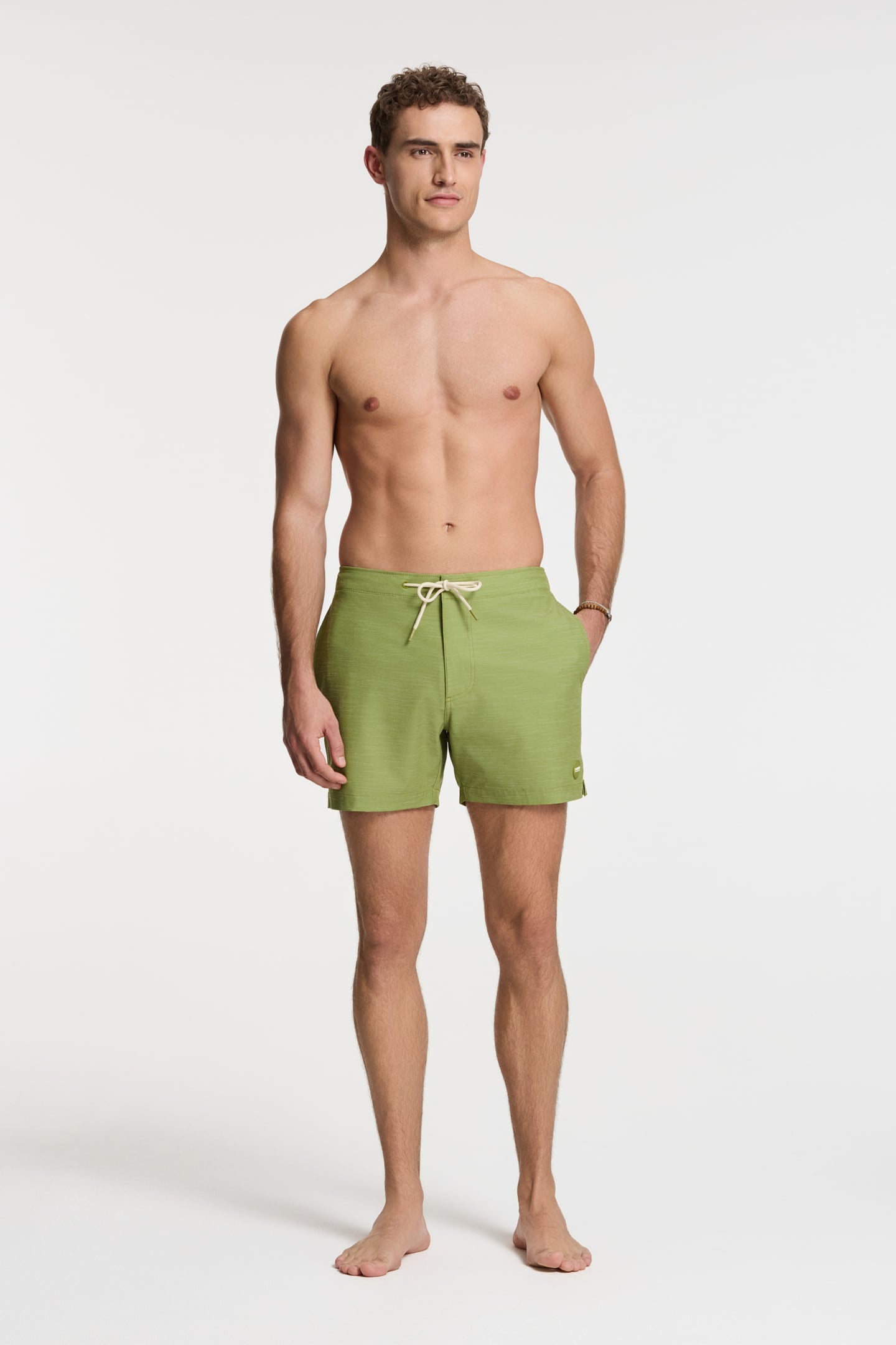 OWEN SWIM SHORTS 5 INCH SOLID GREEN FERN 1