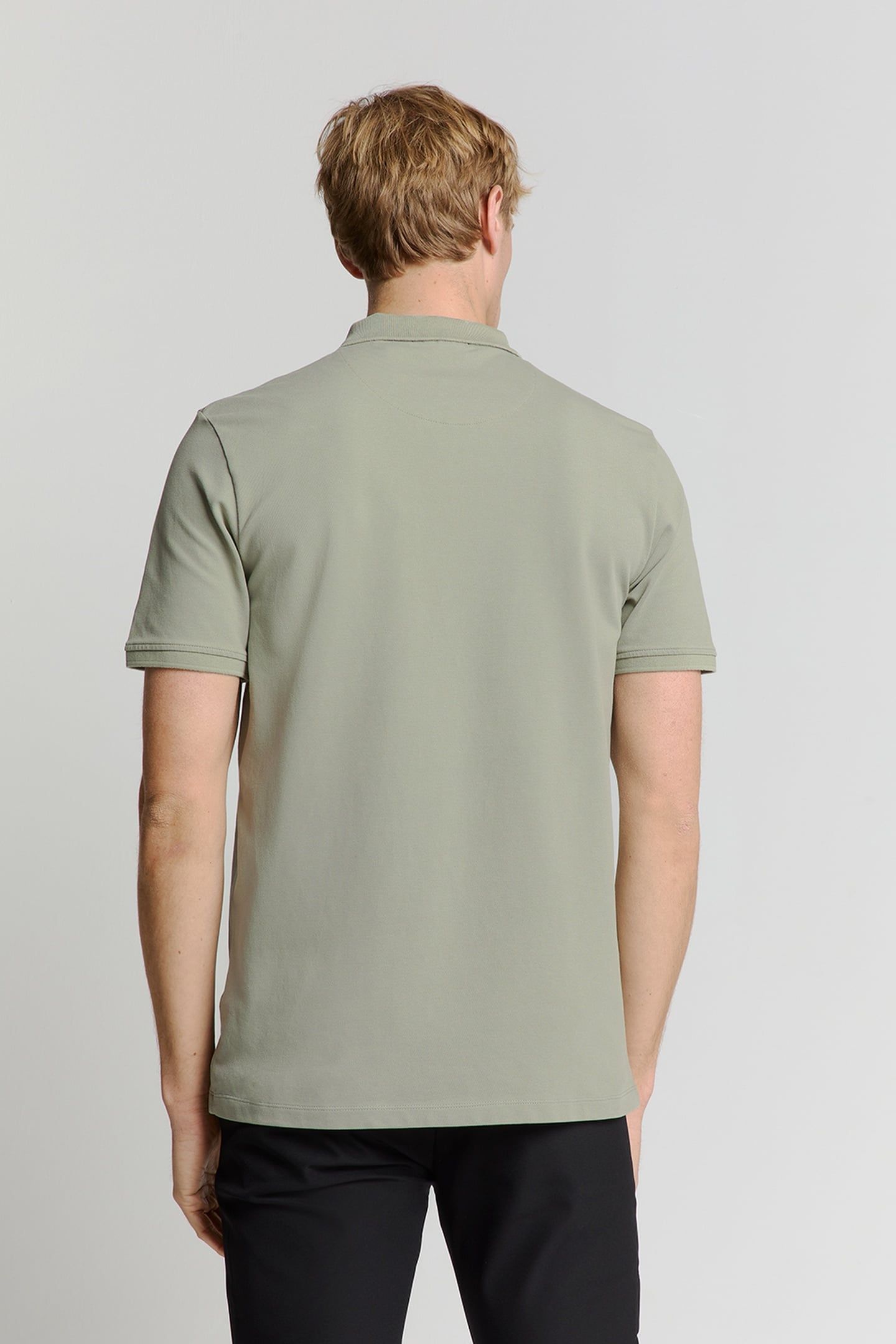 POLO ZIP PIQUE GARMENT DYED SMOKE 2