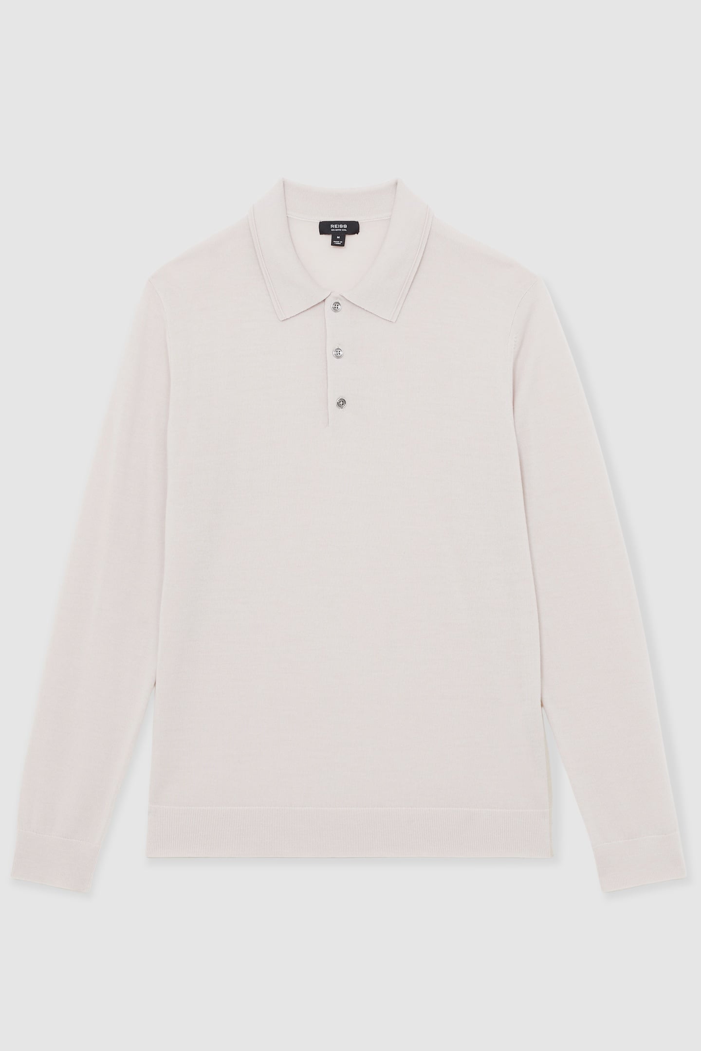 LS HALF BUTTON MERINO WOOL POLO BEIGE 5