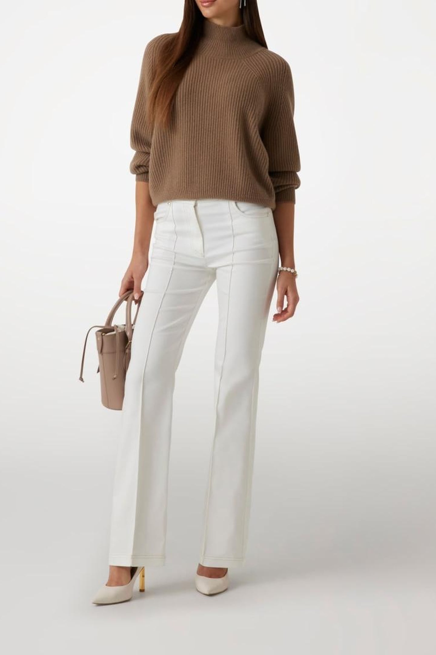 MARCIANO BY GUESS DENISE LS MOCK NECK SWEATER DESERT MUD MUL 1