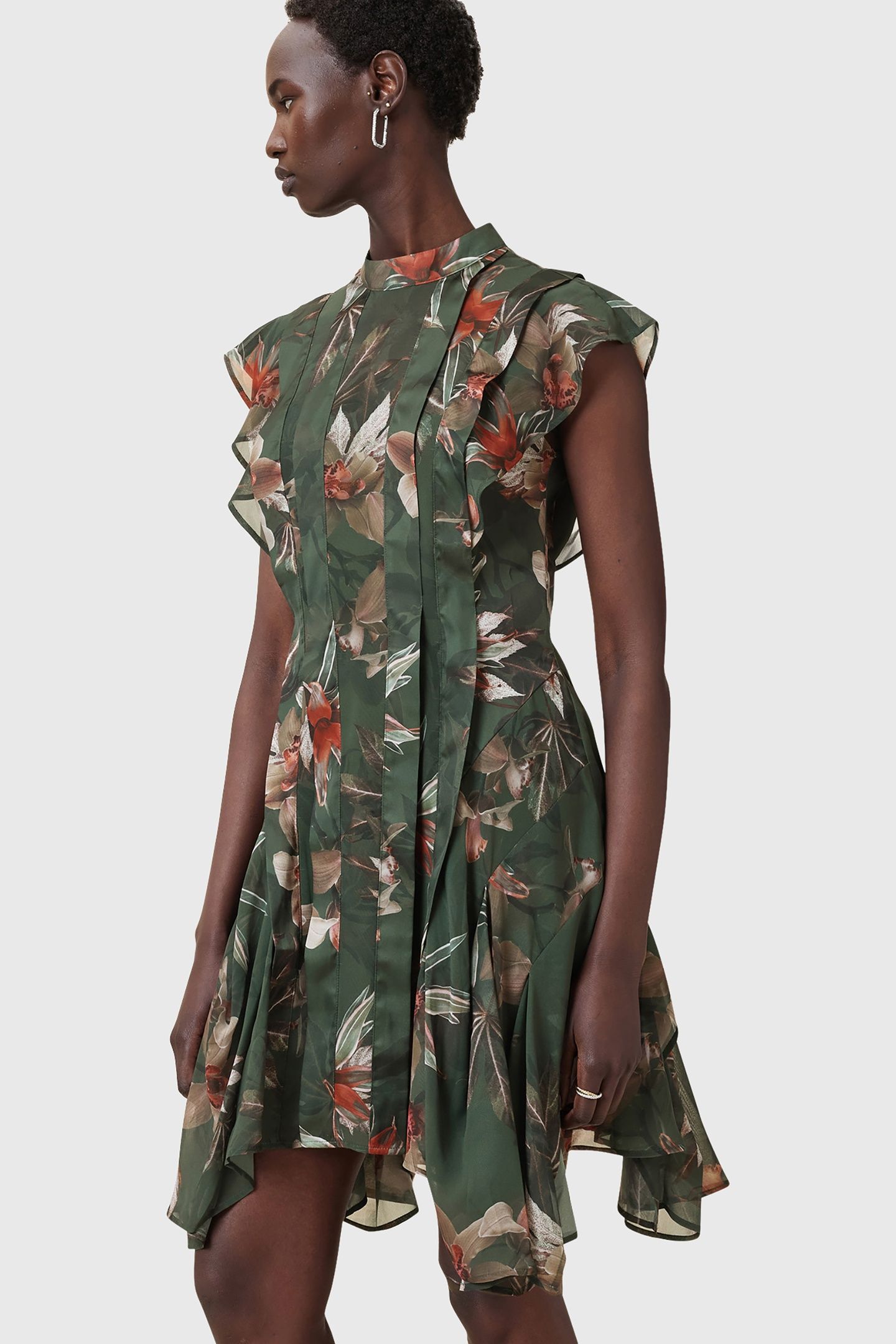 FLEUR DRESS ADENA KHAKI GREEN 3