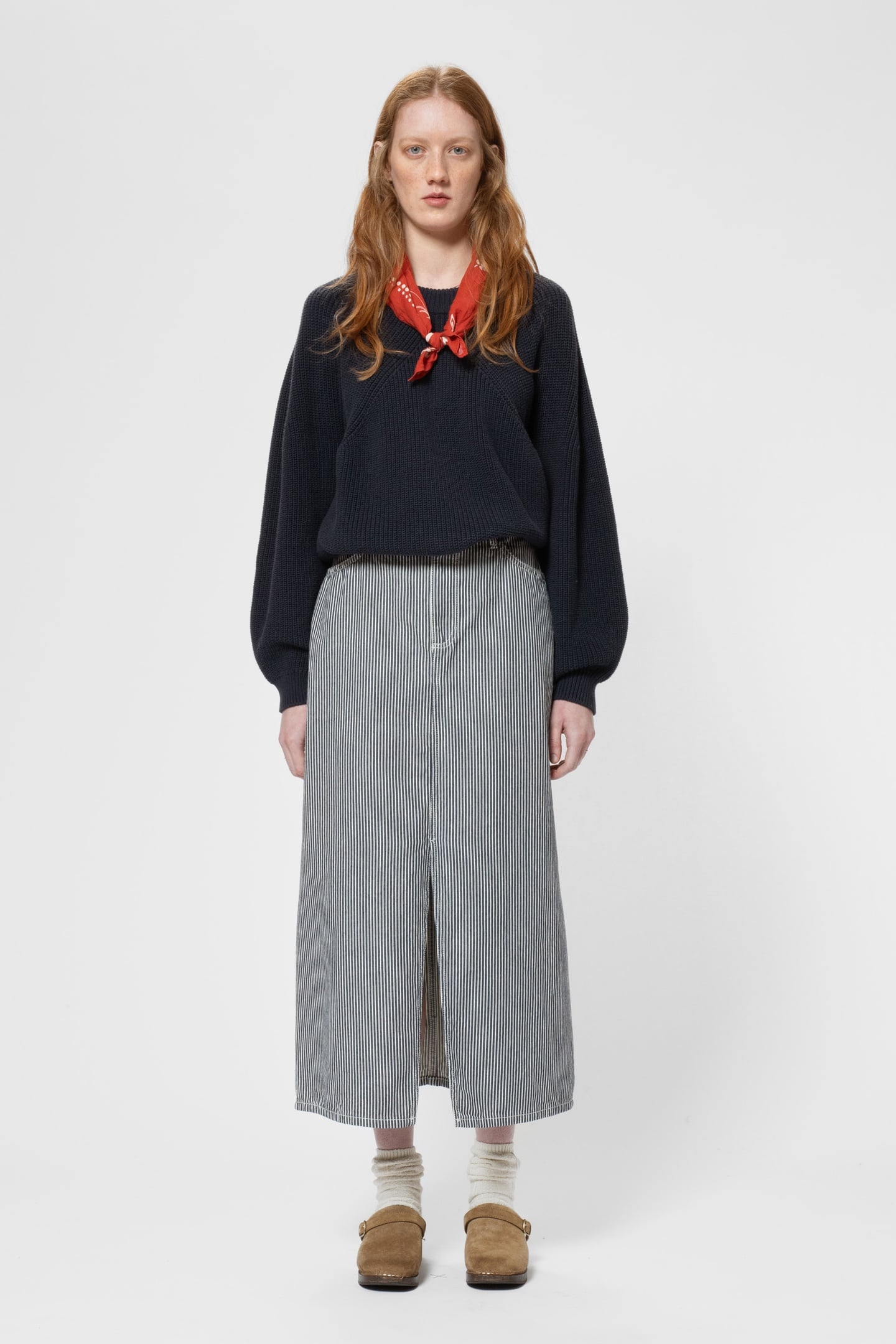 ANNA HICKORY STRIPED SKIRT BLUE 1