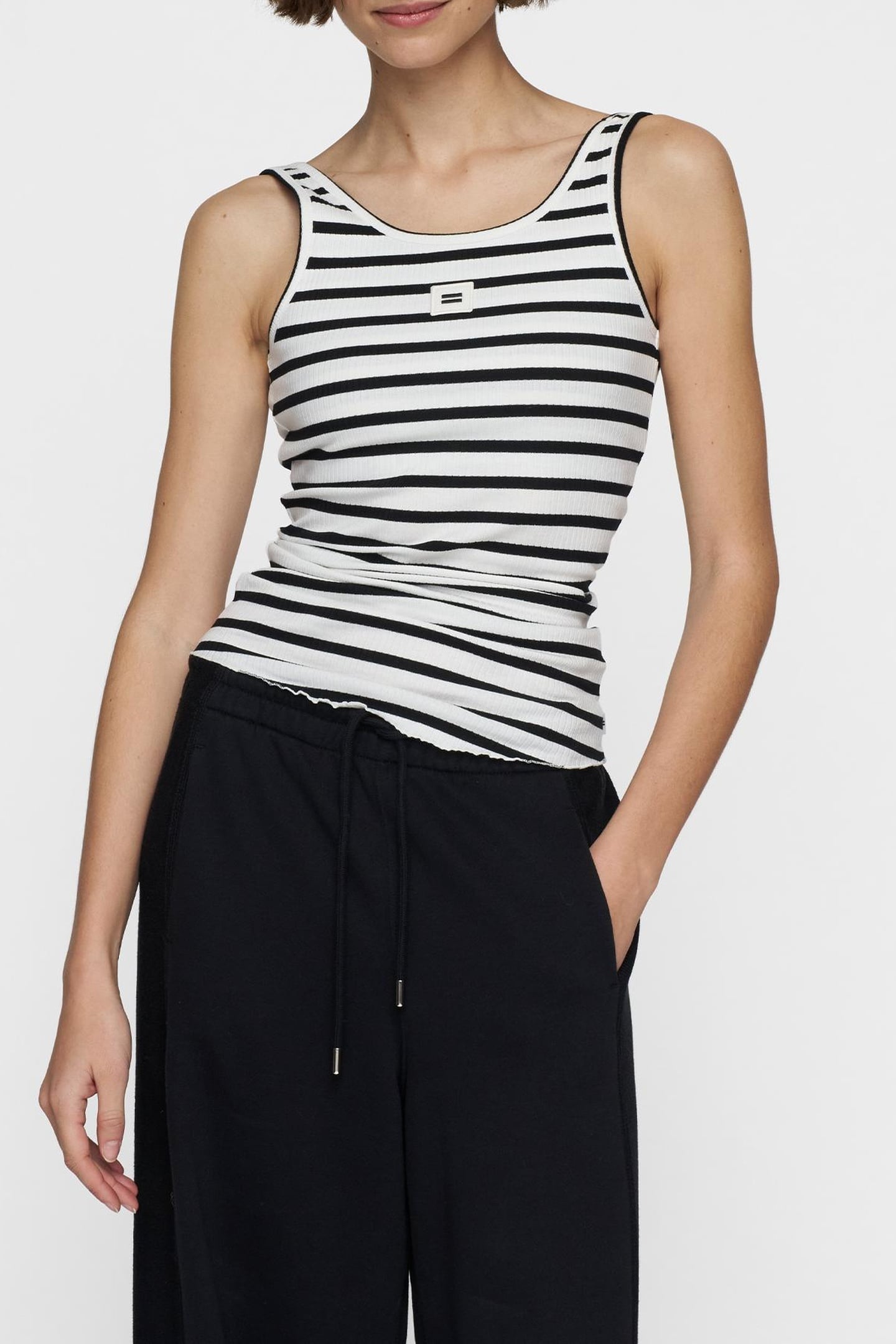 BALLET TOP BACK SCOOP STRIPES ECRU/BLACK 3