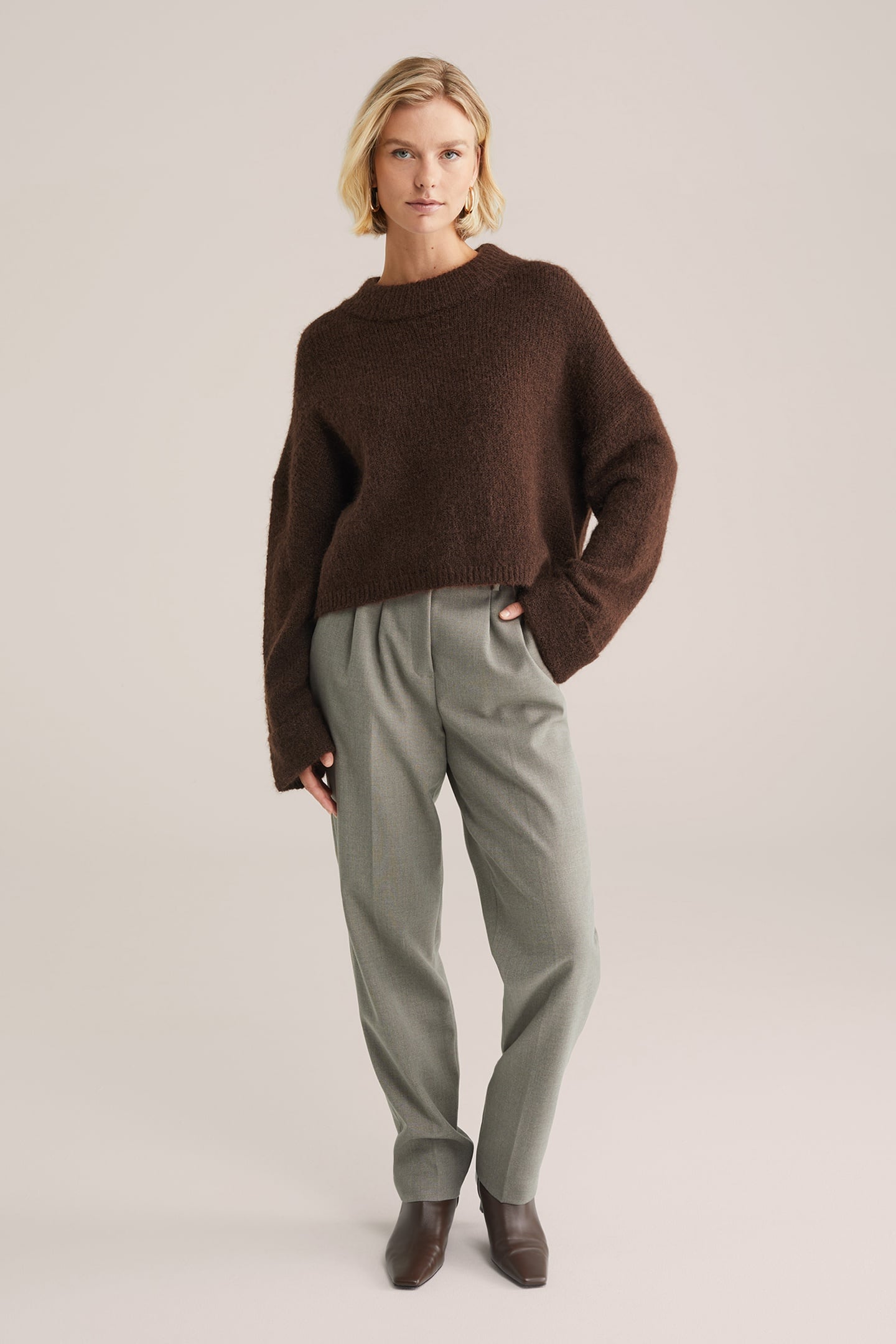 KNITTED PULLOVER DARK BROWN 3