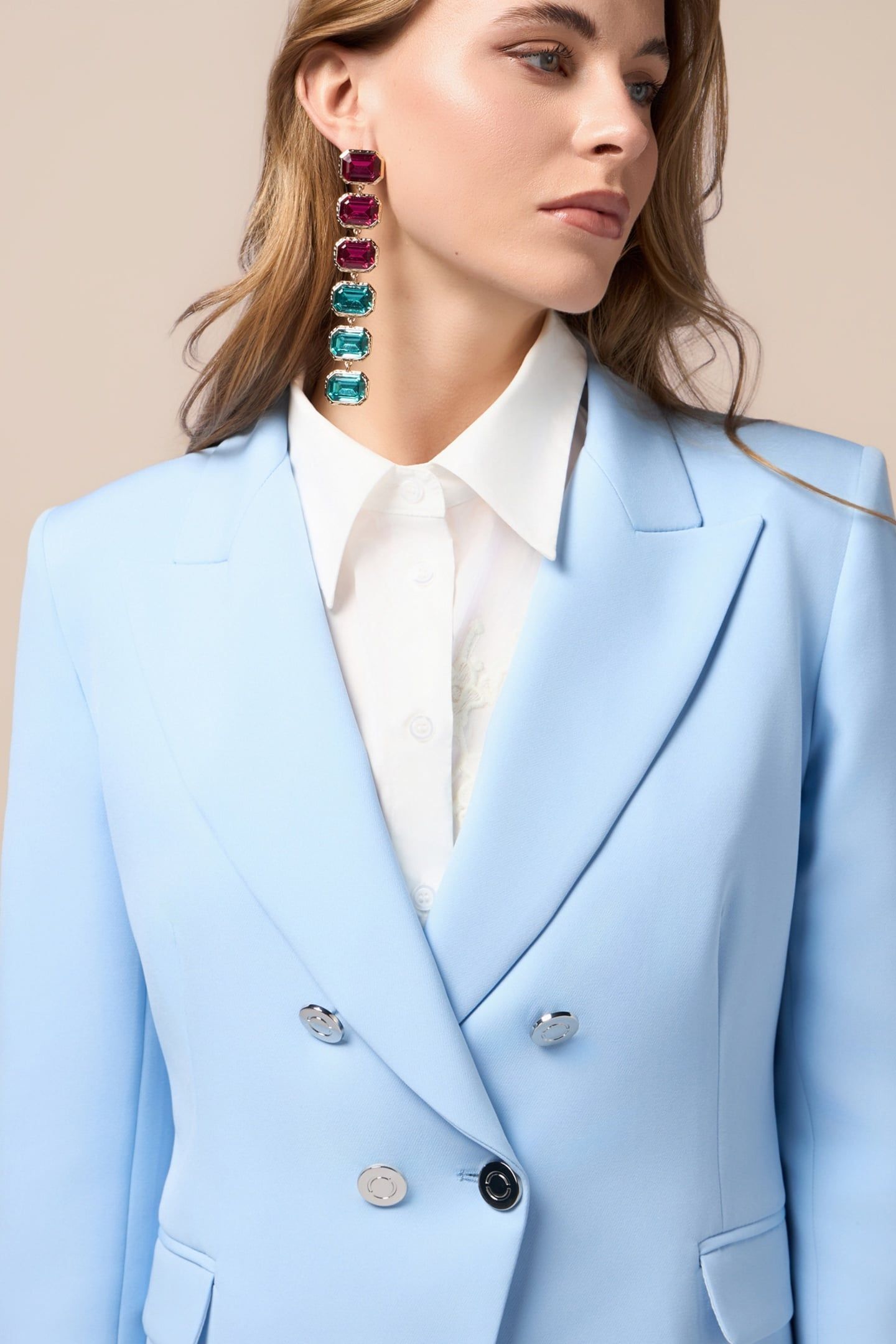 DOUBLE-BREASTED BLAZER LIGHT BLUE 4