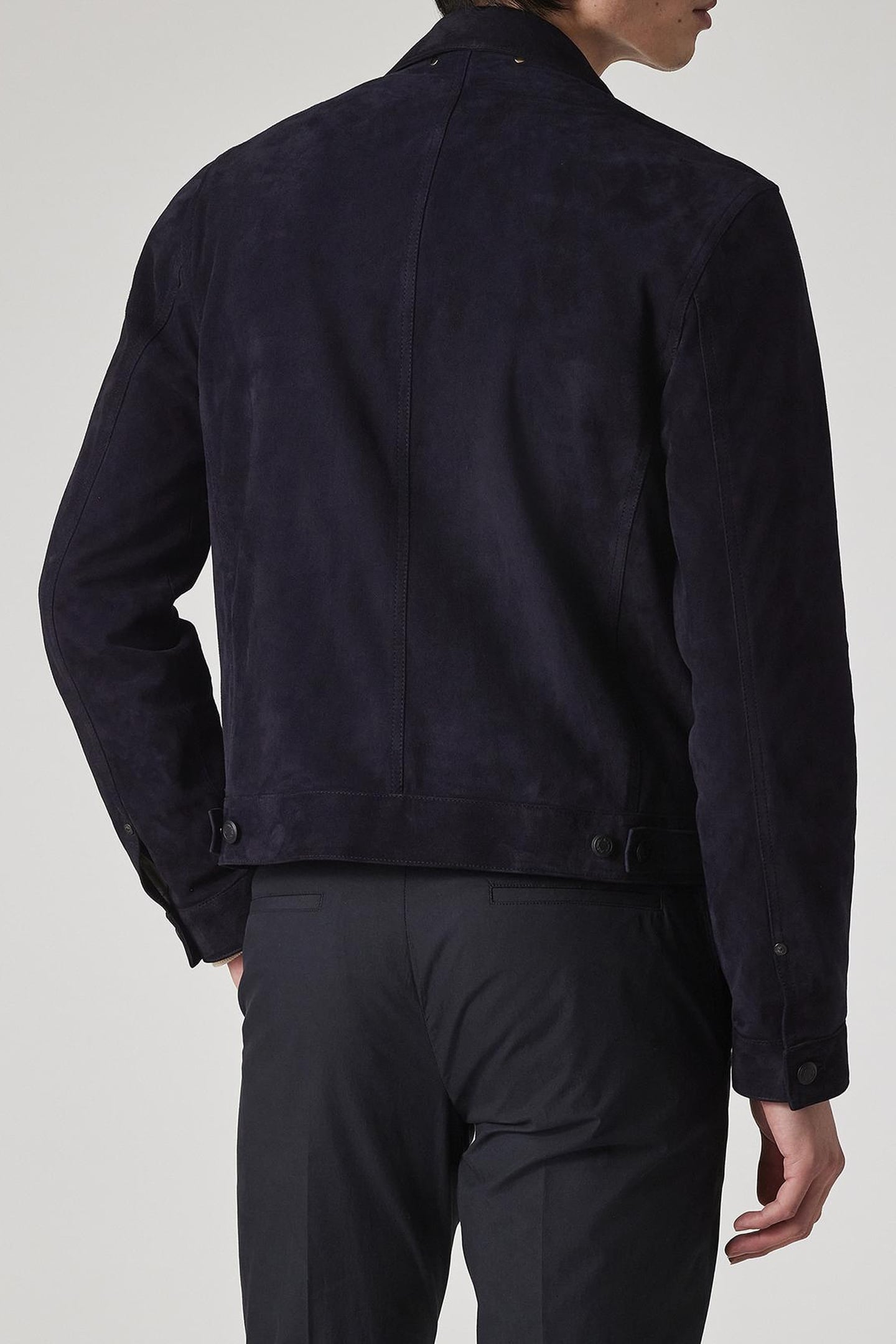 SLIM FIT SUEDE DENIM STYLE JACKET VERY DARK NAVY 3