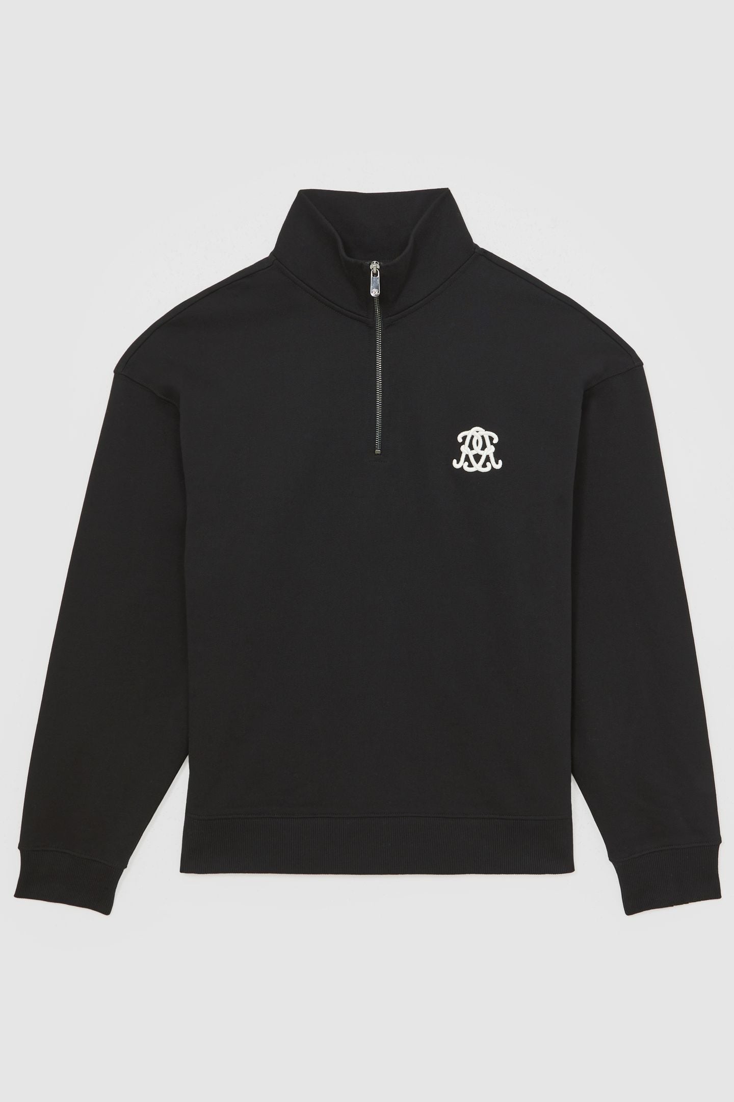 LS MOTIF HALF ZIP SWEATSHIRT BLACK 4