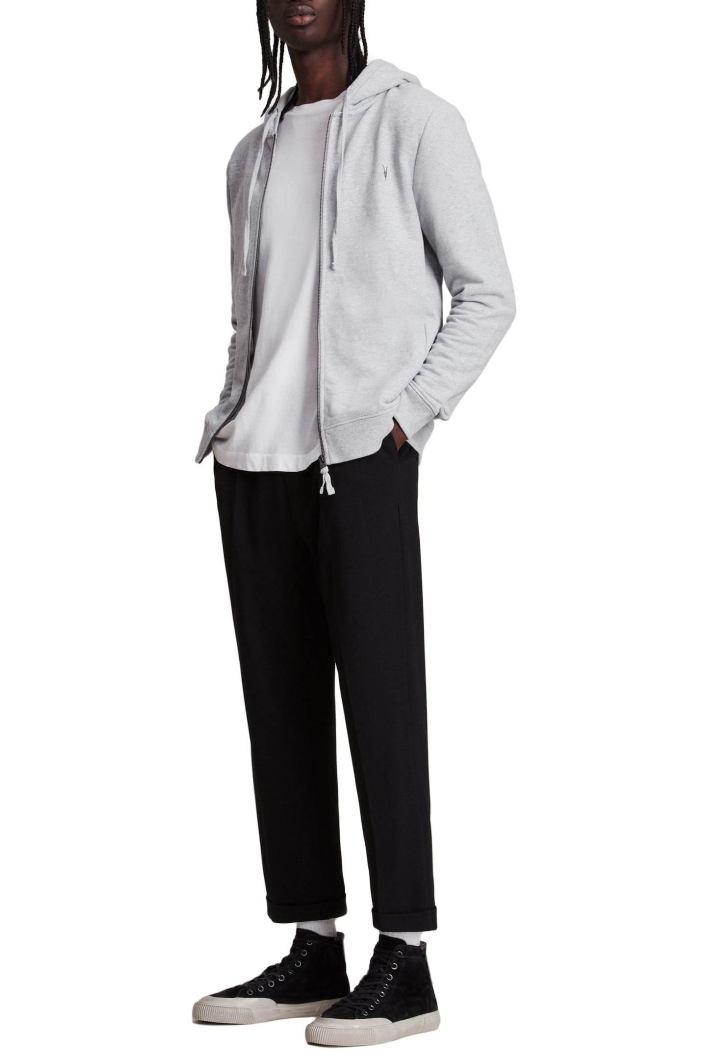 RAVEN ZIP HOODY GREY MARL 2