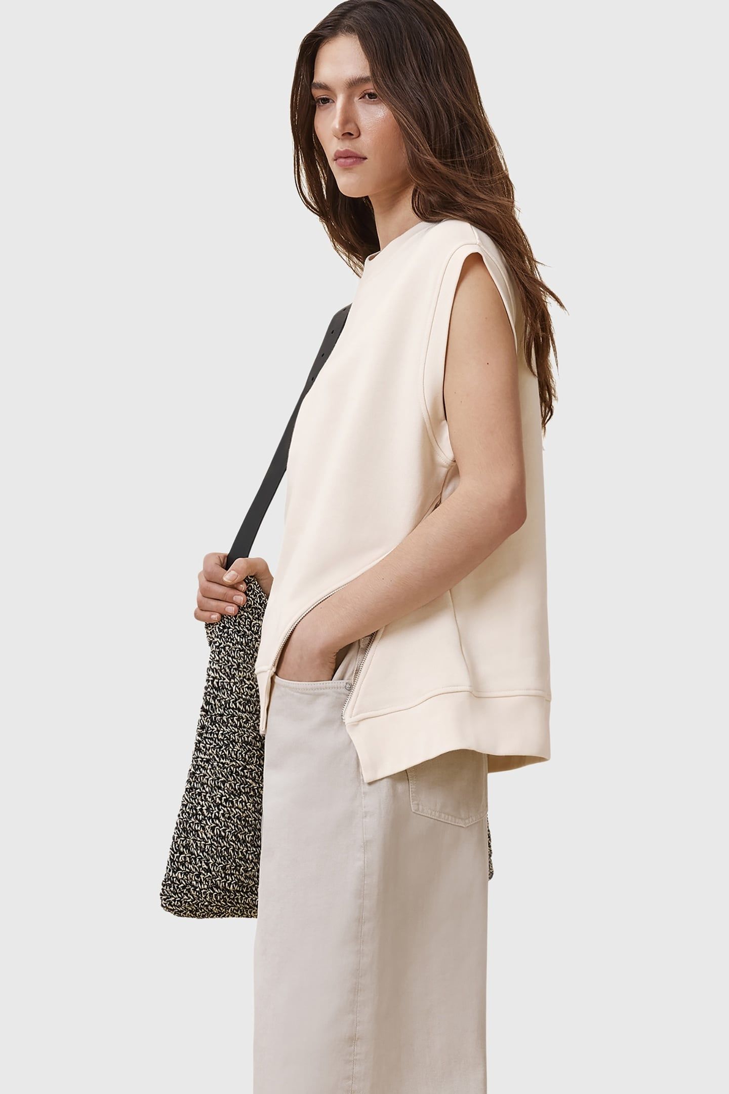 NILA ZIP SWEAT TOFU WHITE 6