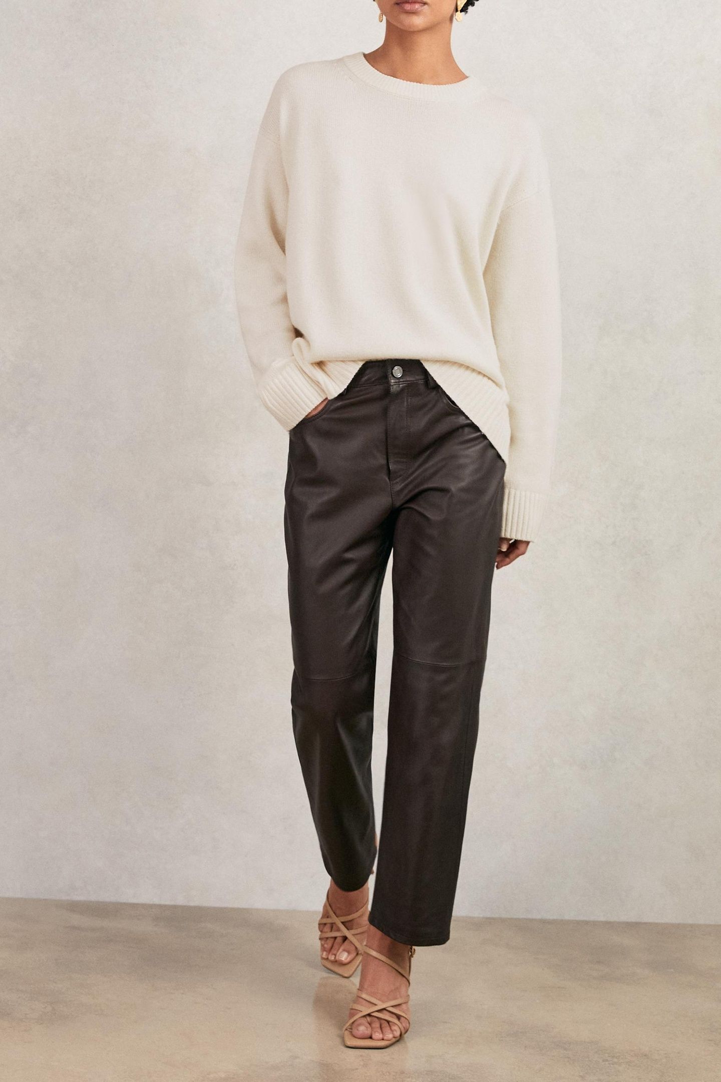 WOOL CASHMERE CREW NECK CREAM 4