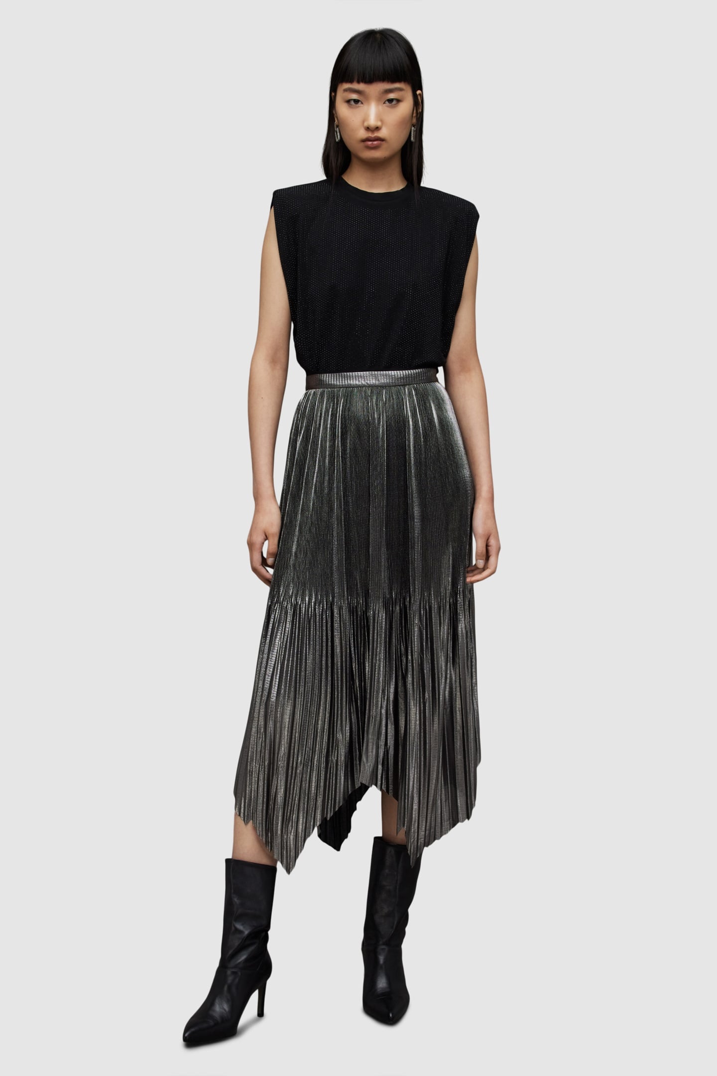LERIN METALLIC SKIRT SILVER 5