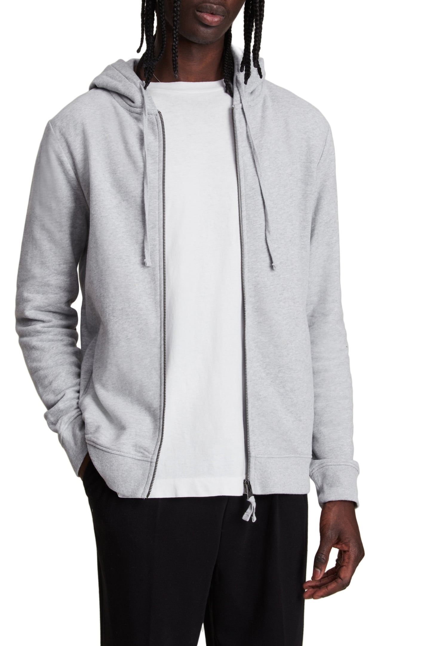 RAVEN ZIP HOODY GREY MARL 1