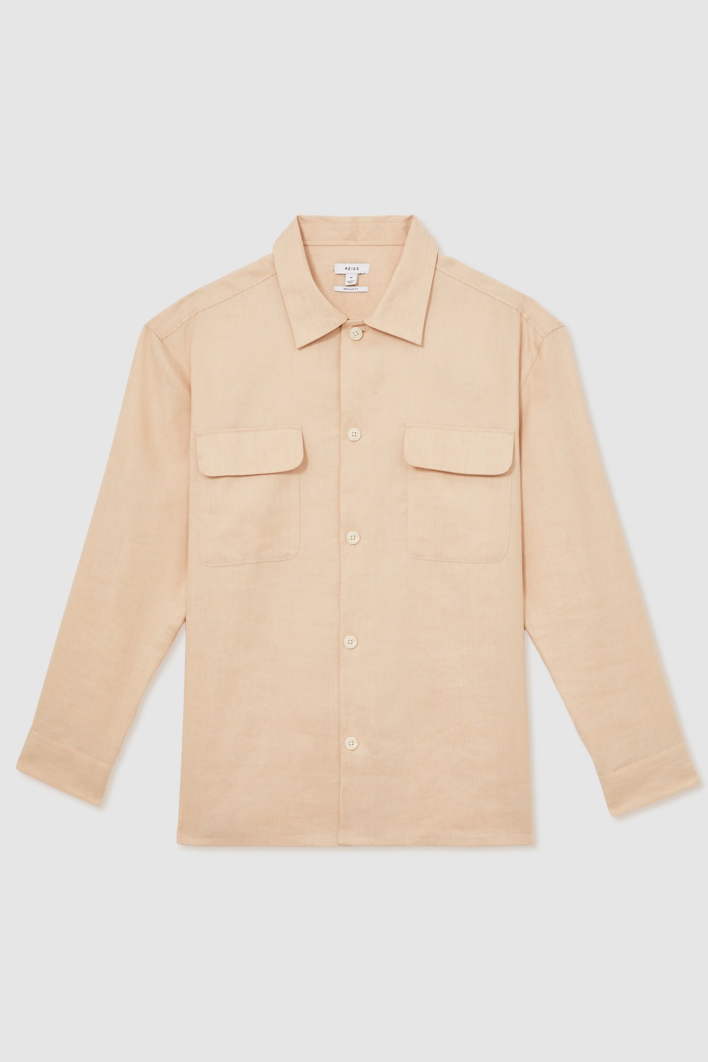 LS LINEN TWIN POCKET OVERSHIRT STONE 4
