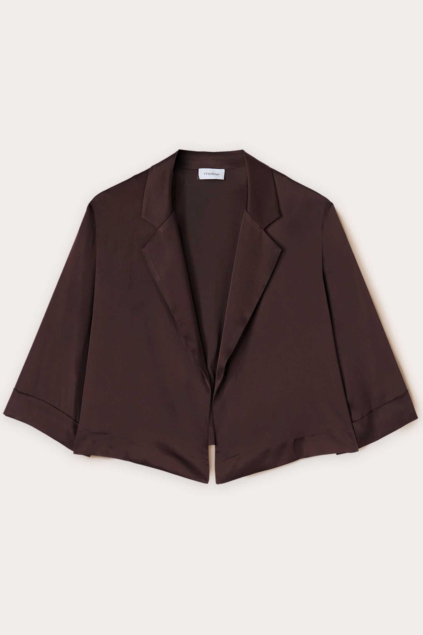 STRETCH SATIN DECONSTRUCTED JACKET BROWN 5