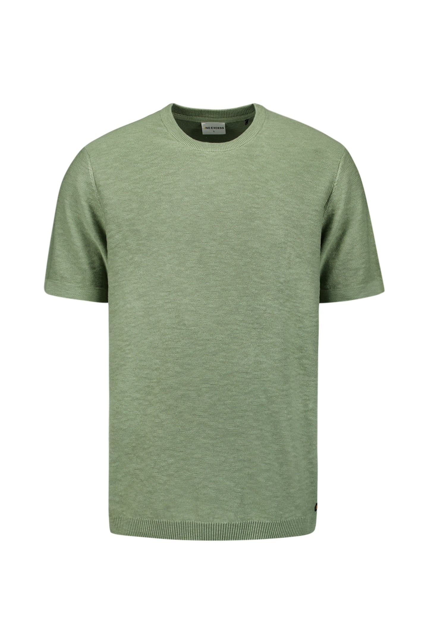 PULLOVER SHORT SLEEVE CREWNECK SOLID SLUB KNIT GREEN 5