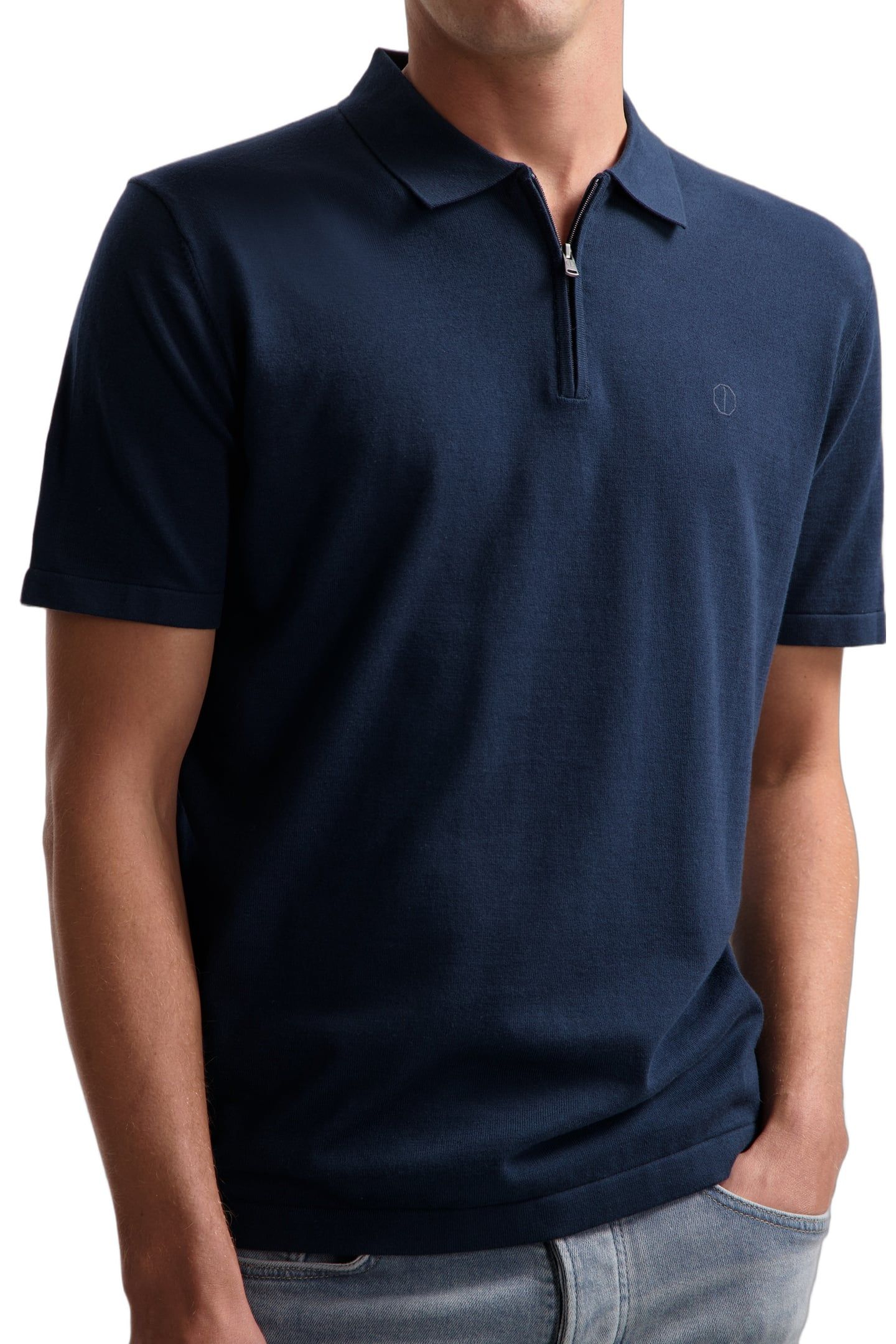 DS-DORIAN ZIP POLO DK. NAVY 3