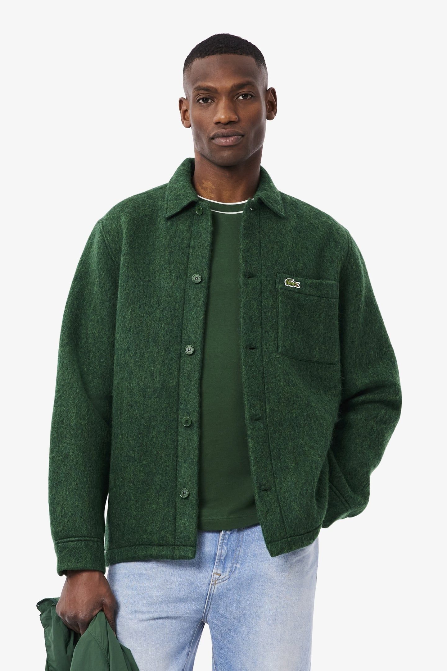 LONG SLEEVE WOVEN SHIRT GREEN 1