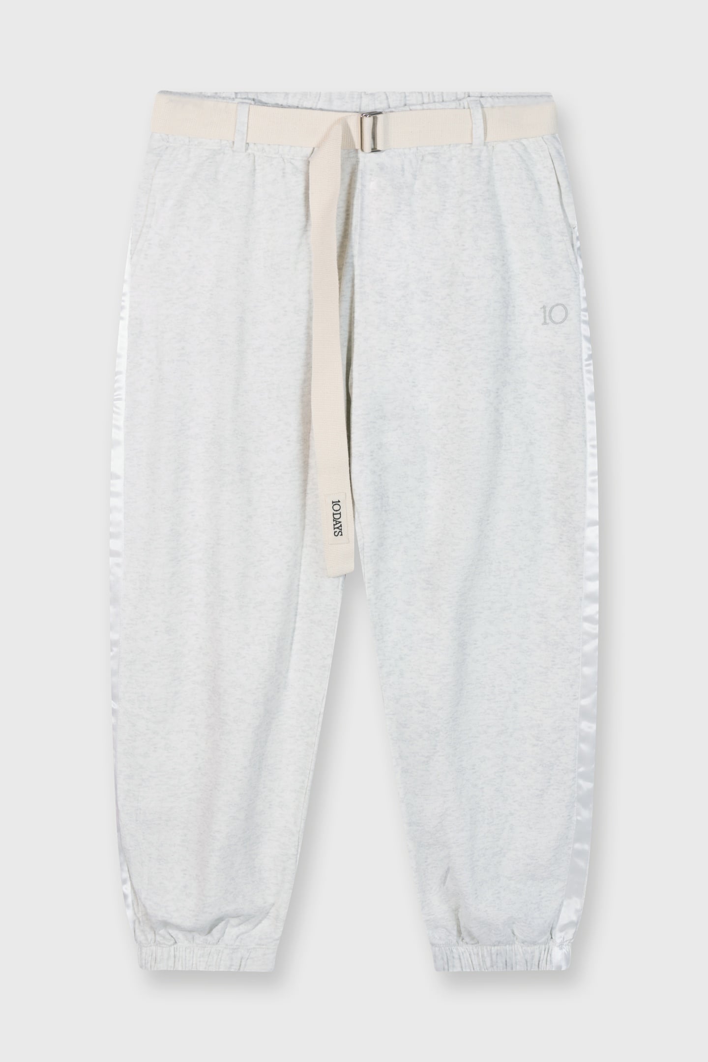 BELTED BAR JOGGER FLEECE WHITE MELEE 1