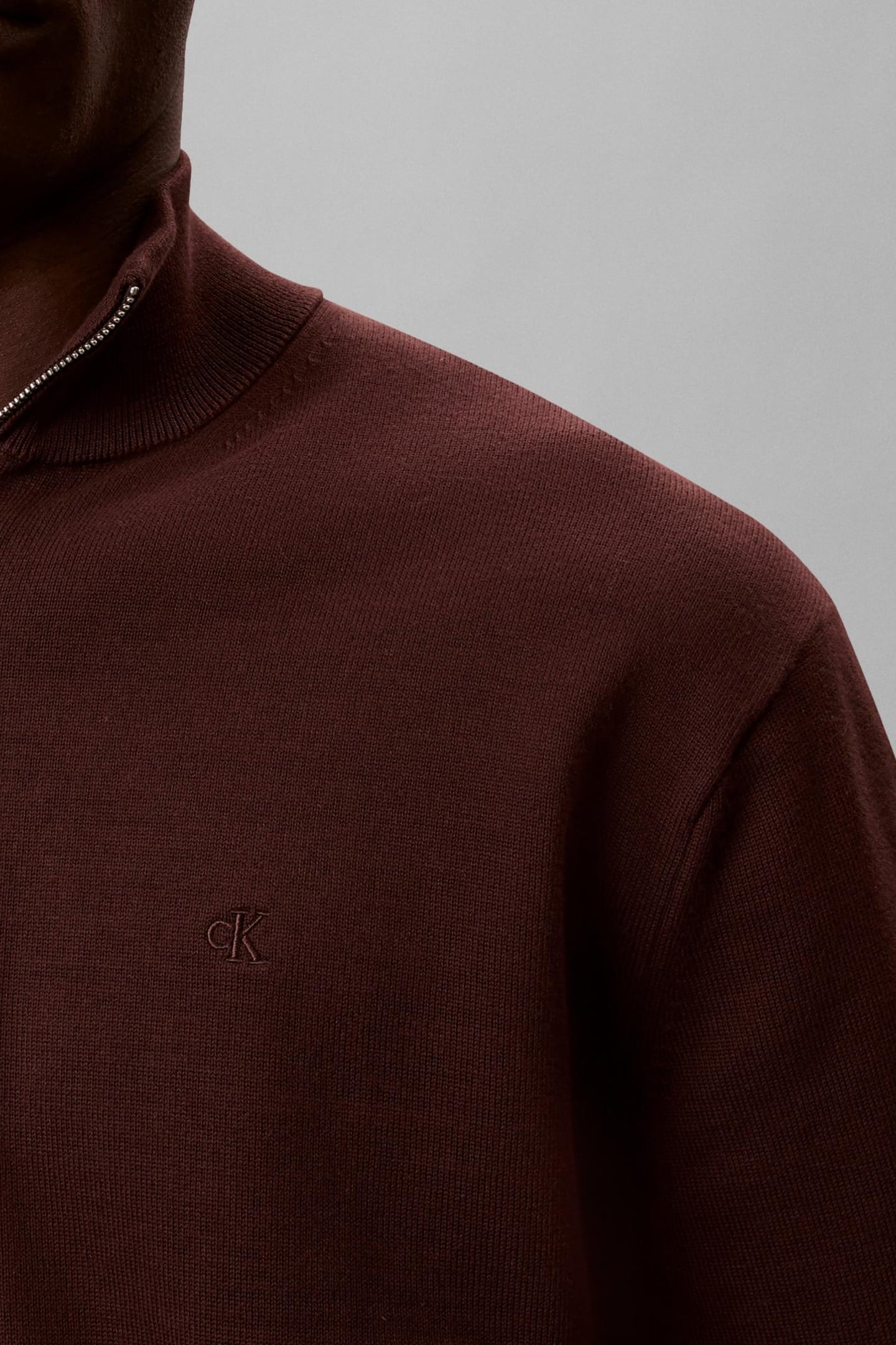 LS SUPIMA QUARTER ZIP SWEATER RICH BROWN 6