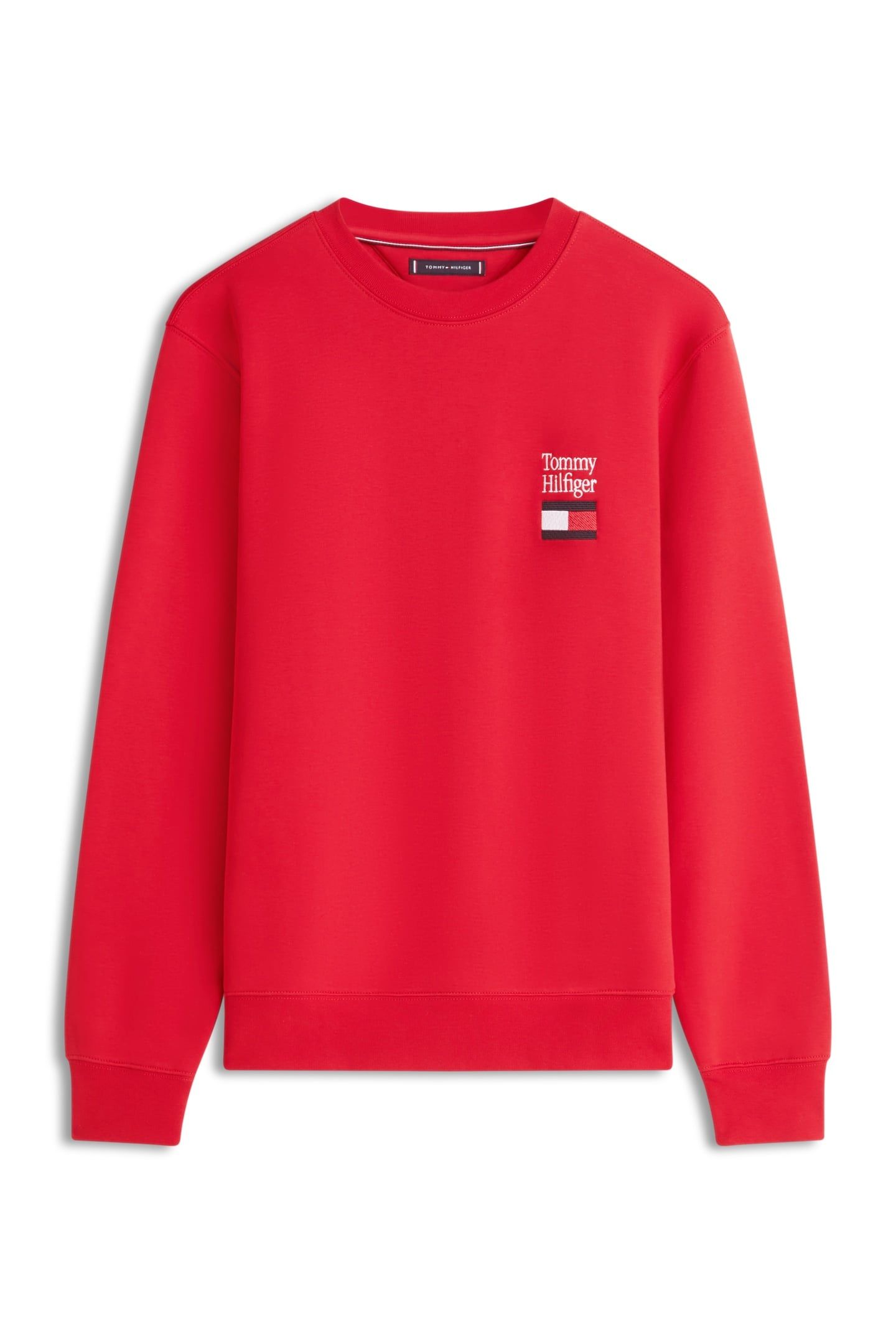 TOMMY EMBRO FLAG SWEATSHIRT MEDIUM RED 4