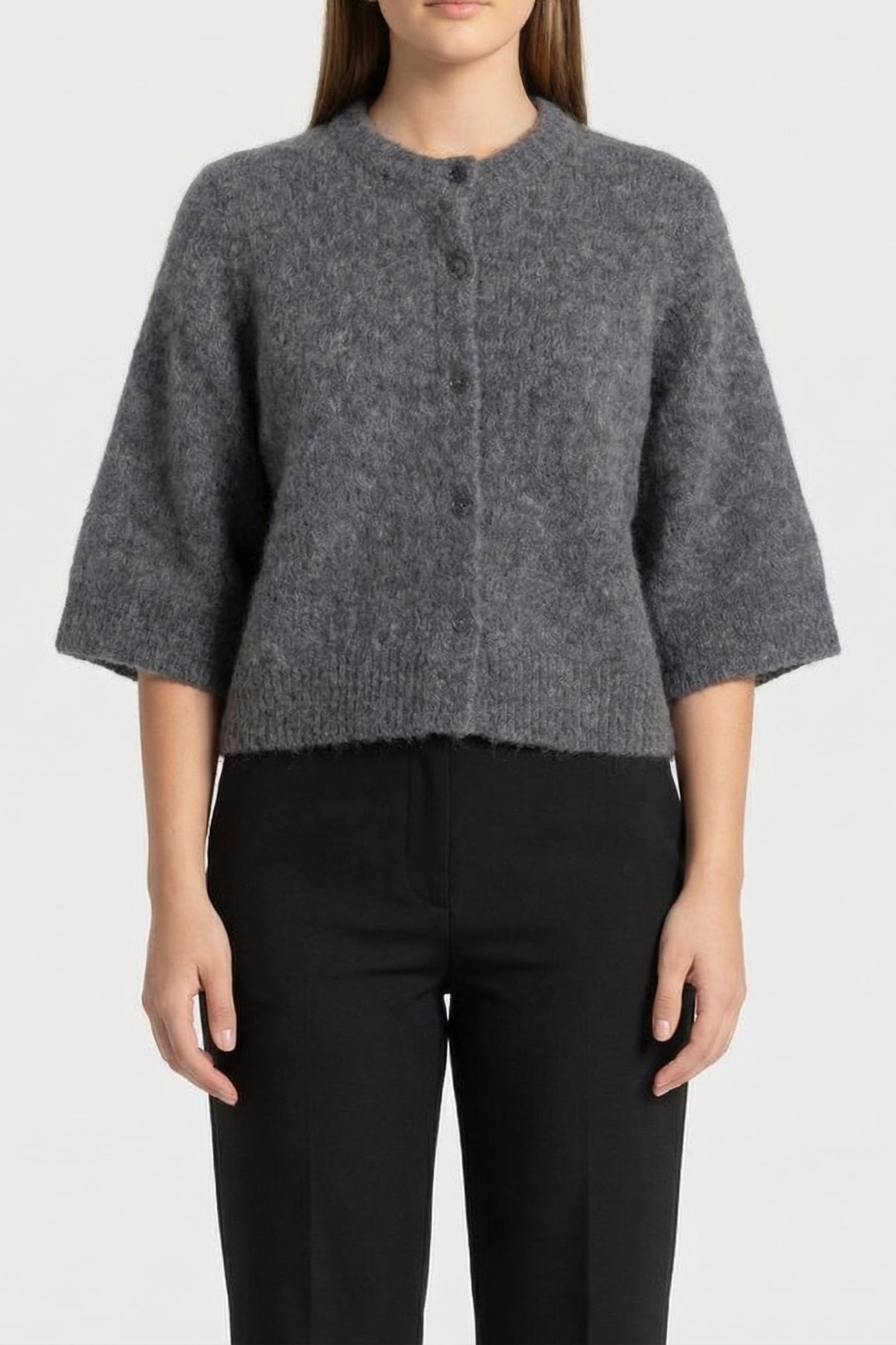 CAROLINE CARDIGAN DARK GREY MELANGE 1
