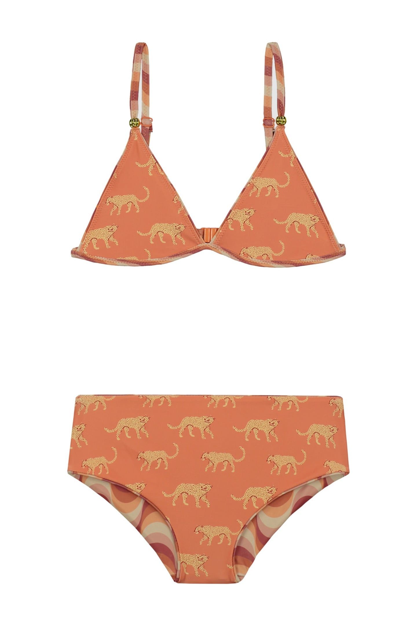 GIRLS ROSIE REVERSIBLE BIKINI SET GROOVY LEOPARD LIGHT SANDA 3