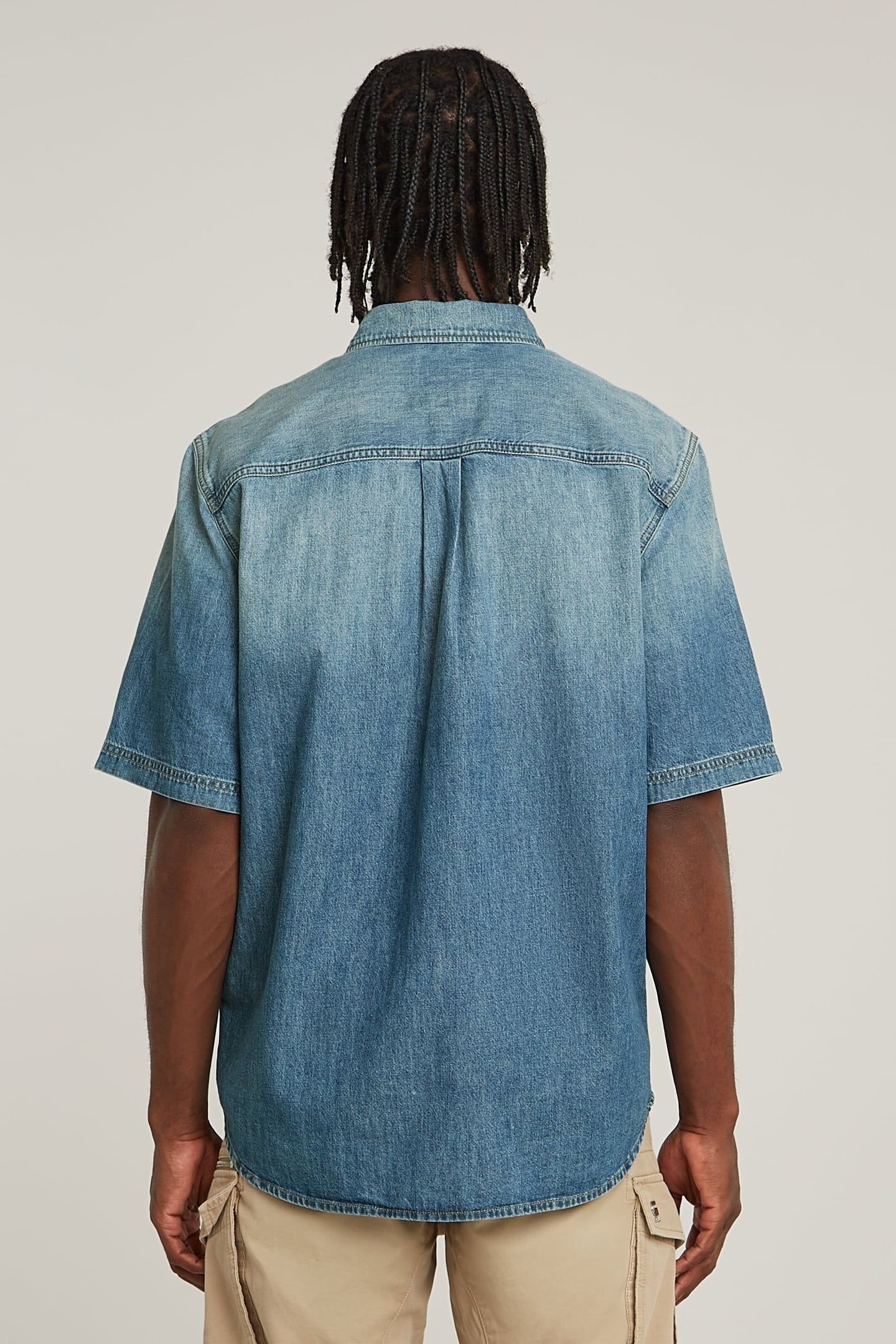 REGULAR DENIM SHIRT S/S SUN FADED THAMES 3
