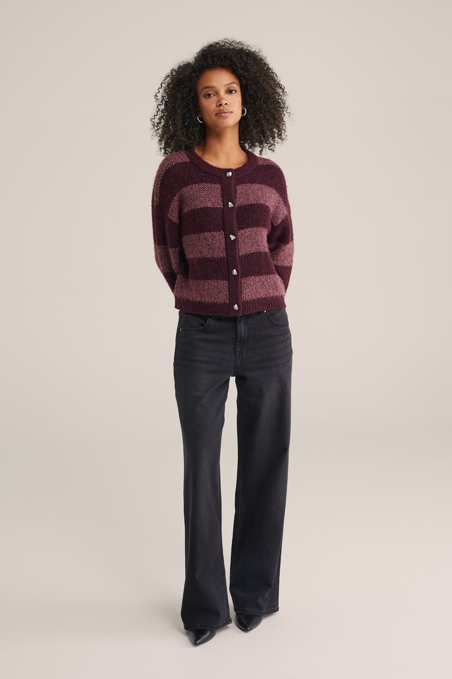 KNITTED CARDIGAN AUBERGINE 3