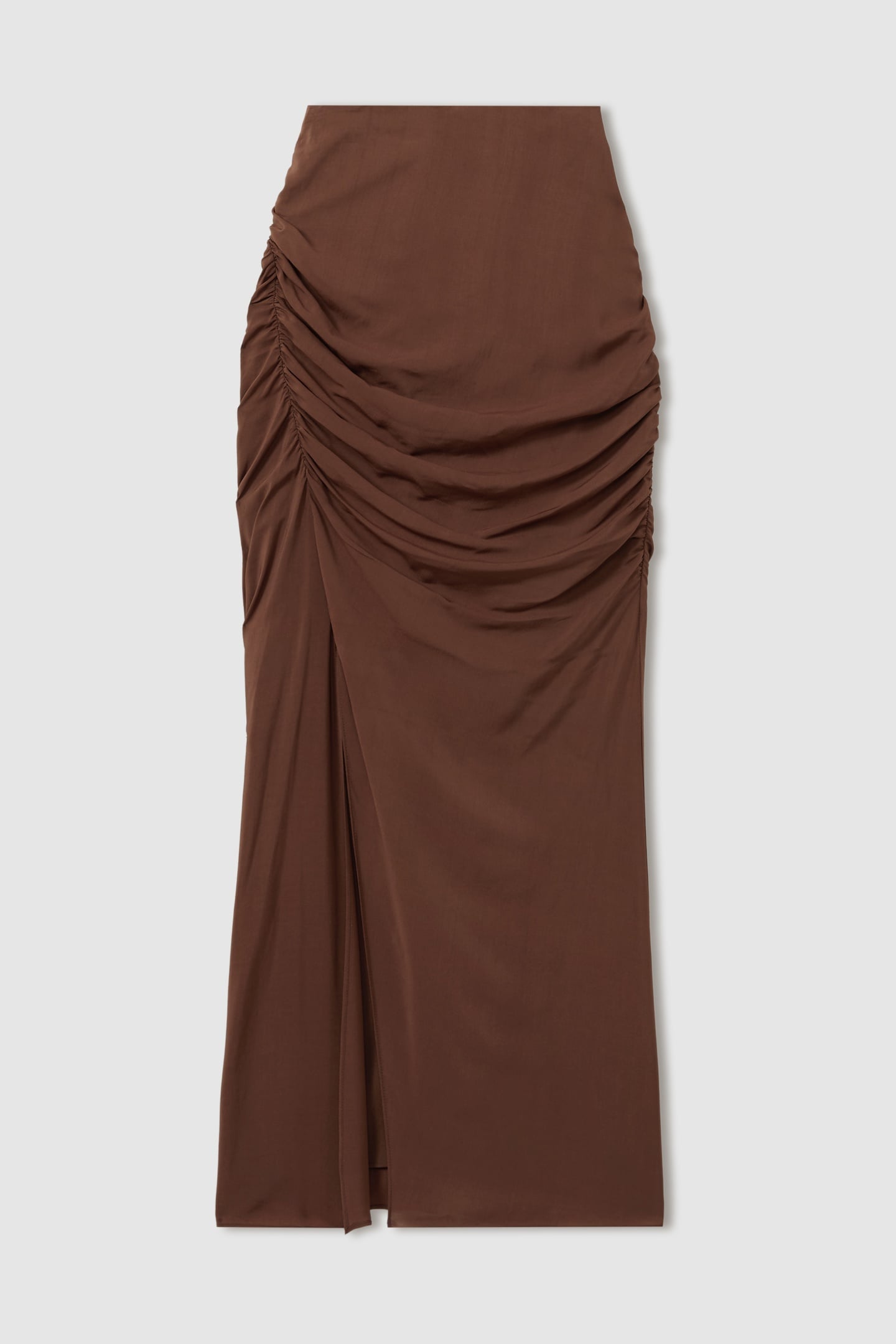 RUCHED MIDI SKIRT CHOCOLATE 4