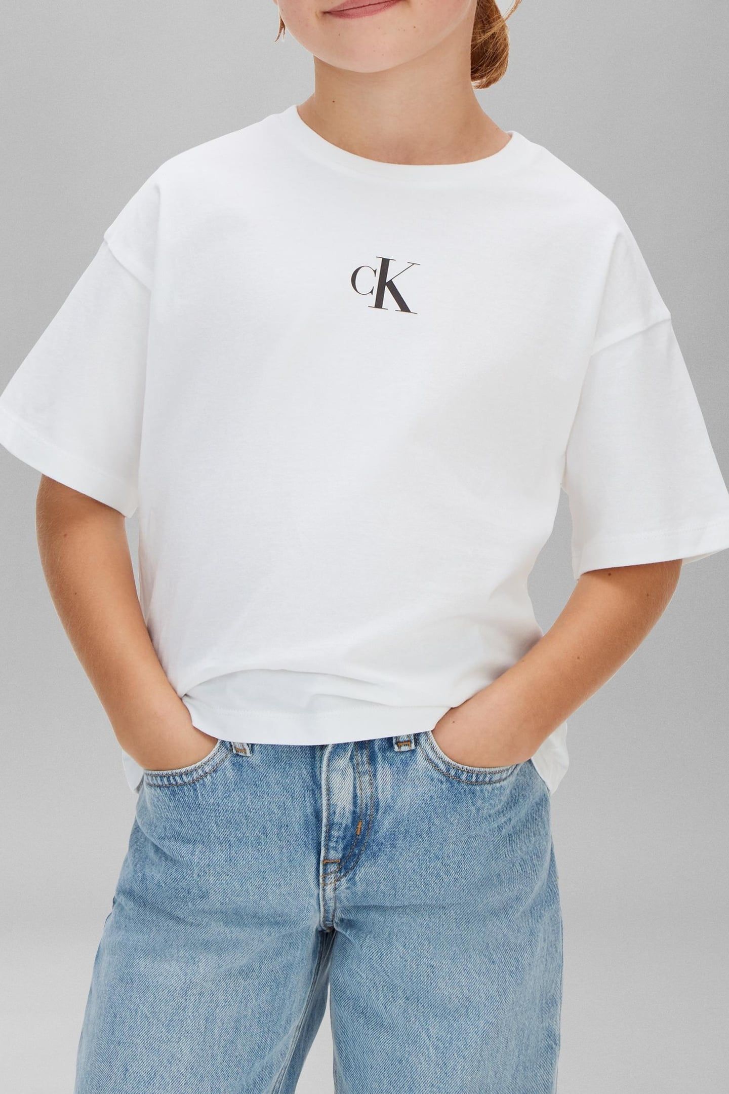 GIRLS LOGO BOXY SS T-SHIRT BRIGHT WHITE 1
