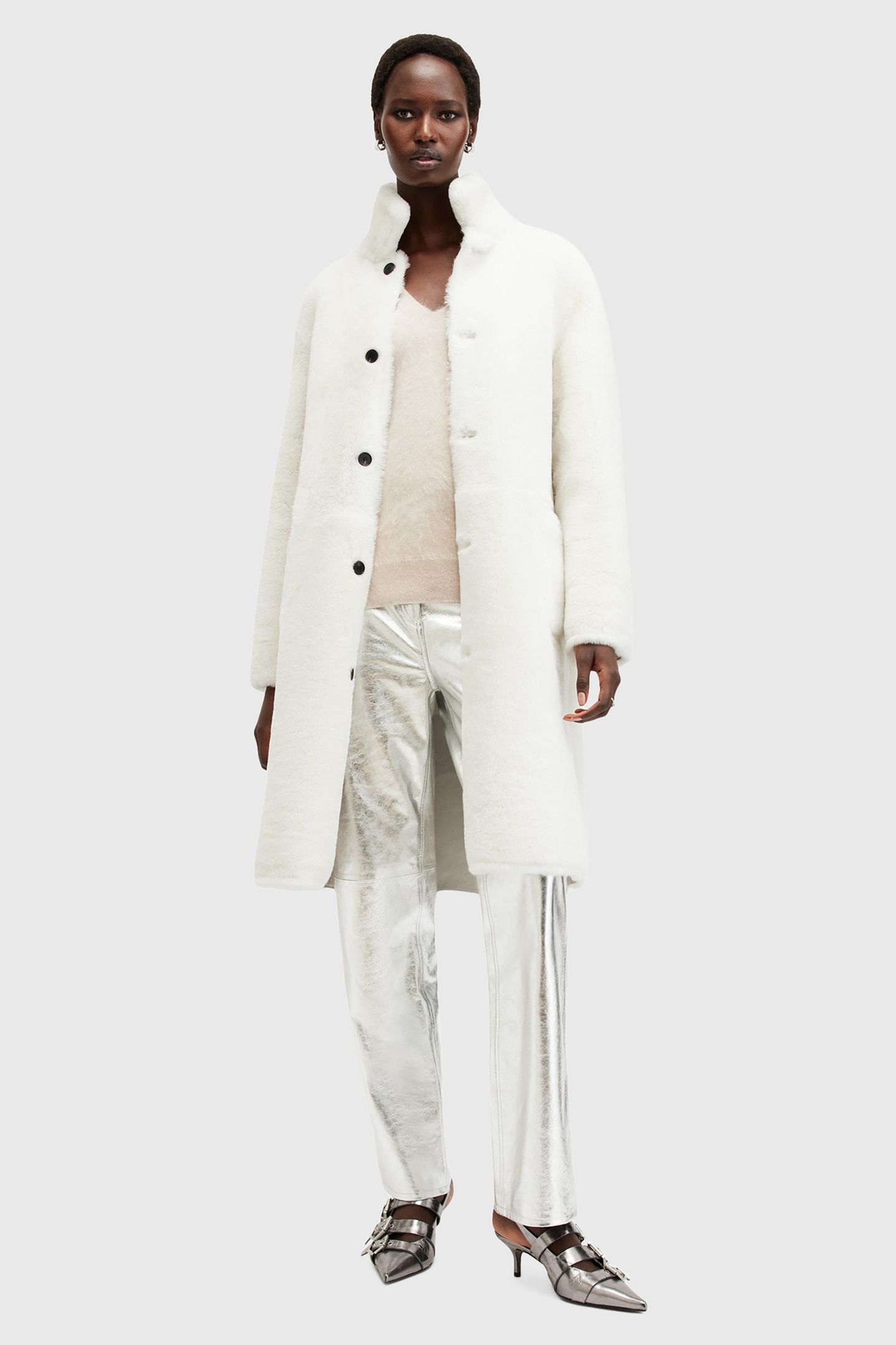 SERRA SHEARLING COAT SNOW WHITE 1