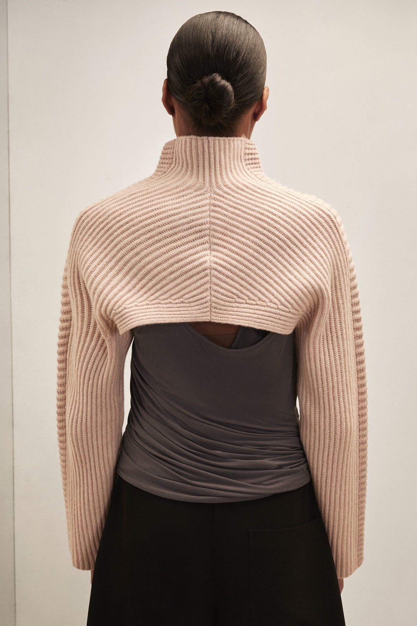 CROPPED TEXTURE JUMPER BLUSH PINK 2