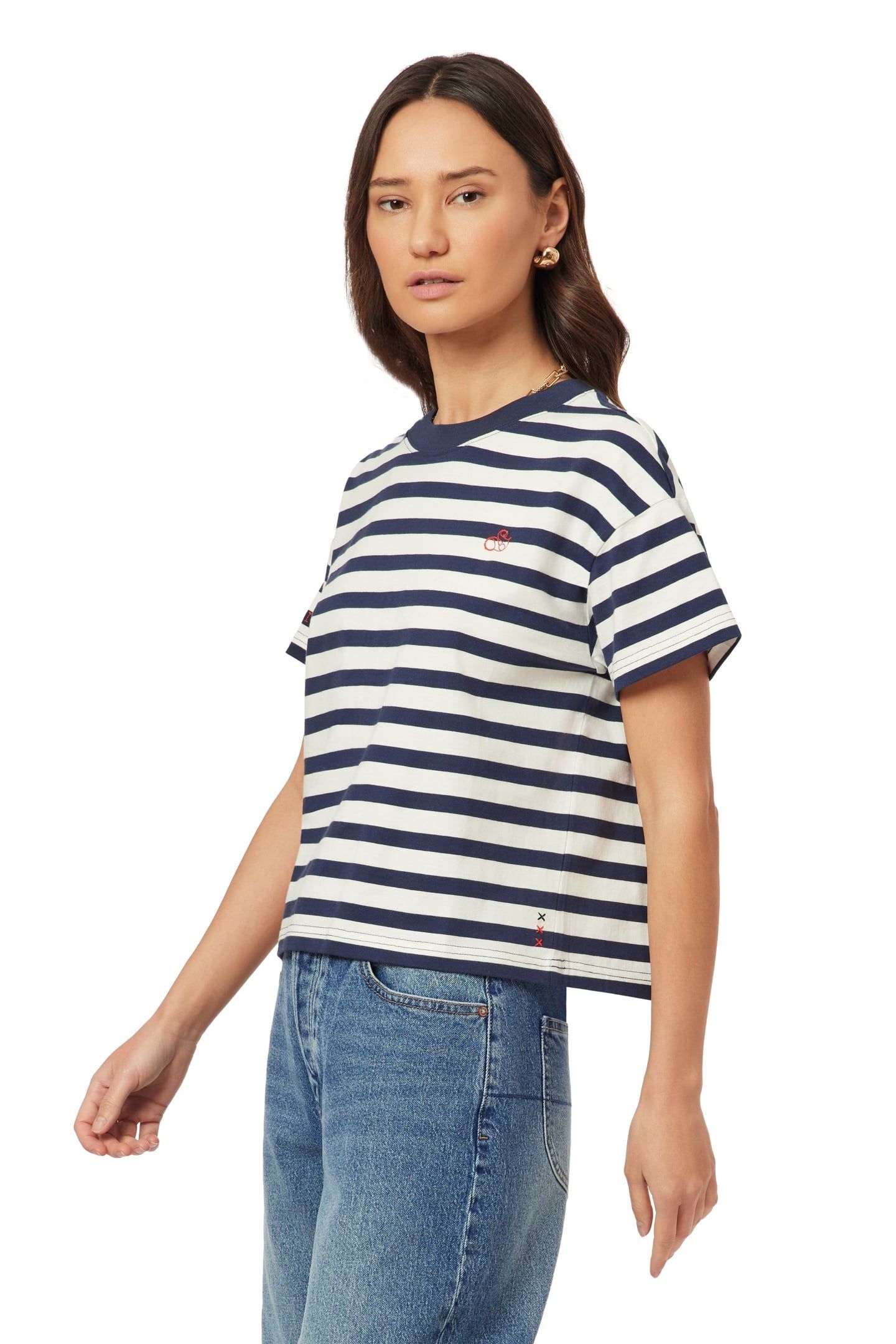 BOXY CROP TEE MOOD INDIGO/SUGAR SWIZZLE 3